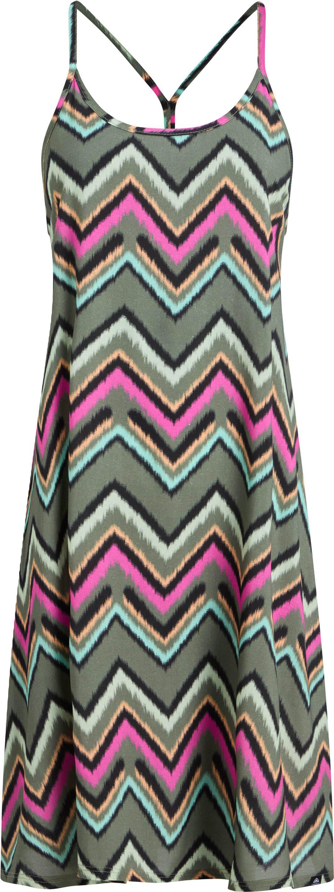 Firefly Trägerkleid Retro-Zickzack Viskose-Elastan Gruen