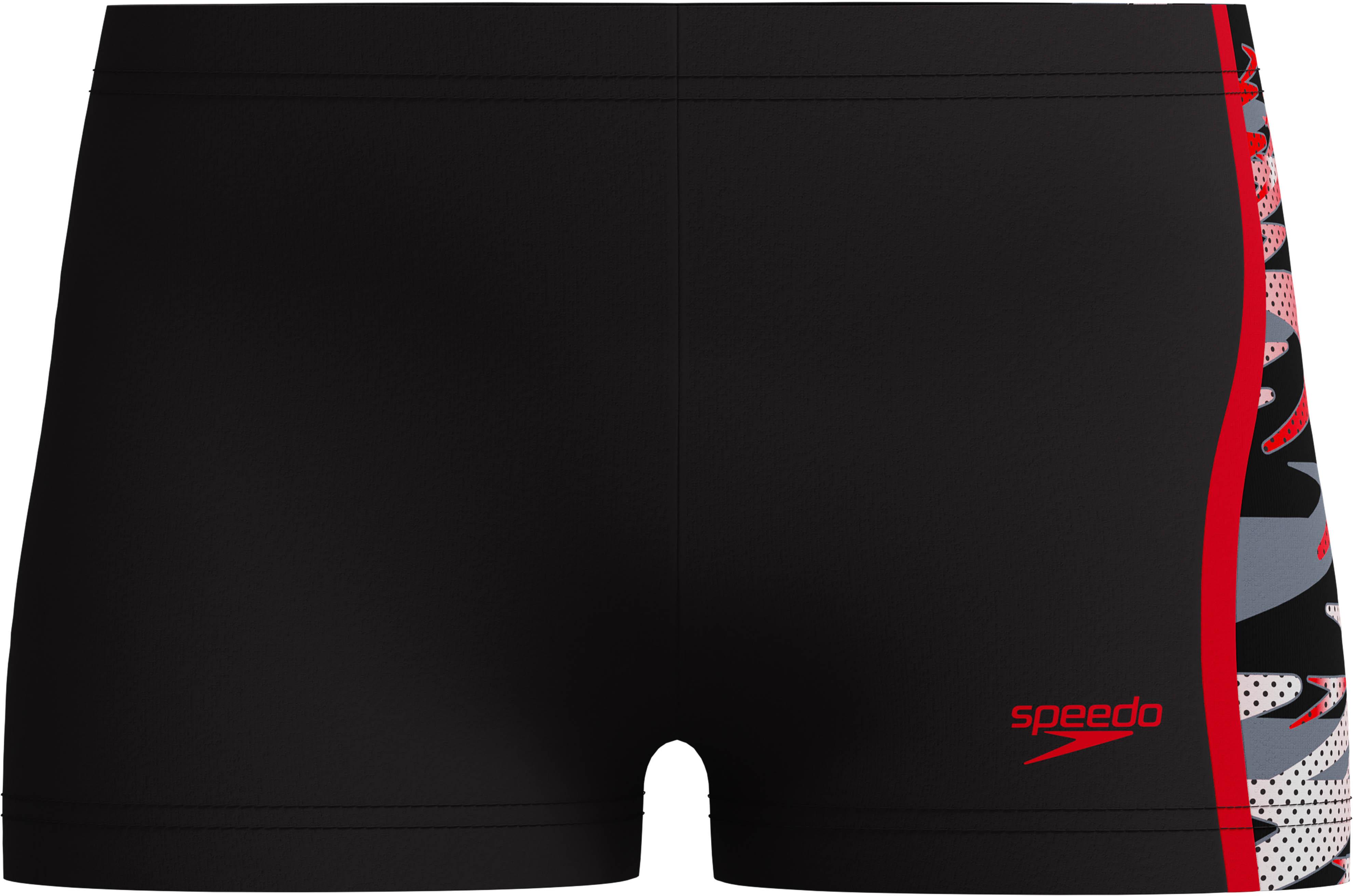 Speedo Badehose Kastenbadehose Kontrast-Print Schwarz