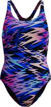 SPEEDO HYPERBOOM PRINT MEDALIST Badeanzug Damen - blk-pnk