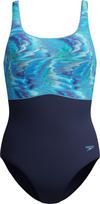 SPEEDO PRINT CONTOUR ECLIPSE Badeanzug Damen - nvy-ltblu