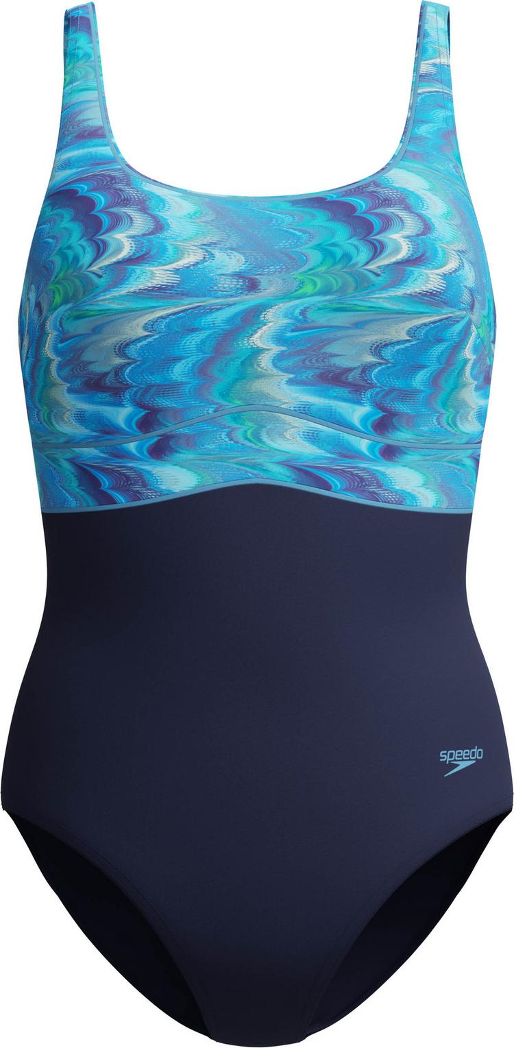 SPEEDO SPEEDO PRINT CONTOUR ECLIPSE Badeanzug Damen - nvy-ltblu - 0 | SportScheck