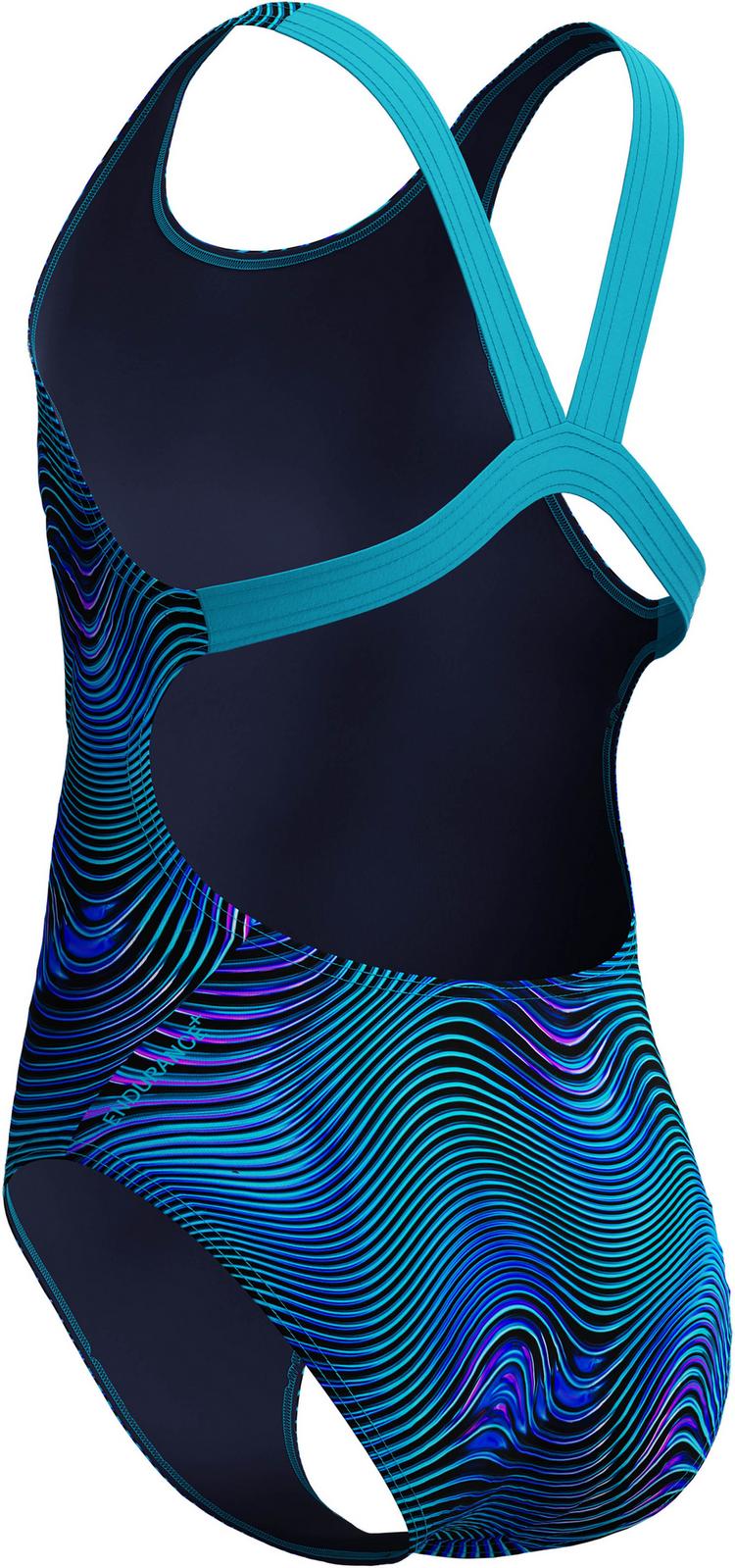 SPEEDO SPEEDO Print Leaderback One Piece Badeanzug M&auml;dchen - blu-dkblu - 1 | SportScheck