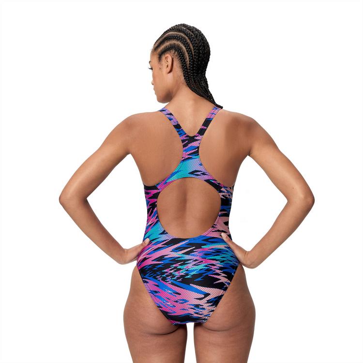 SPEEDO SPEEDO HYPERBOOM PRINT MEDALIST Badeanzug Damen - blk-pnk - 1 | SportScheck