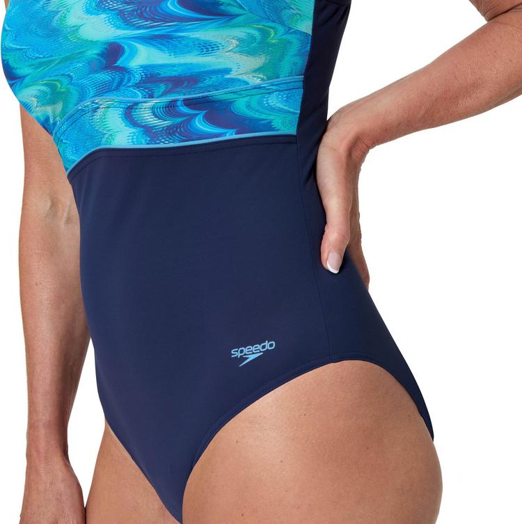 SPEEDO SPEEDO PRINT CONTOUR ECLIPSE Badeanzug Damen - nvy-ltblu - 4 | SportScheck