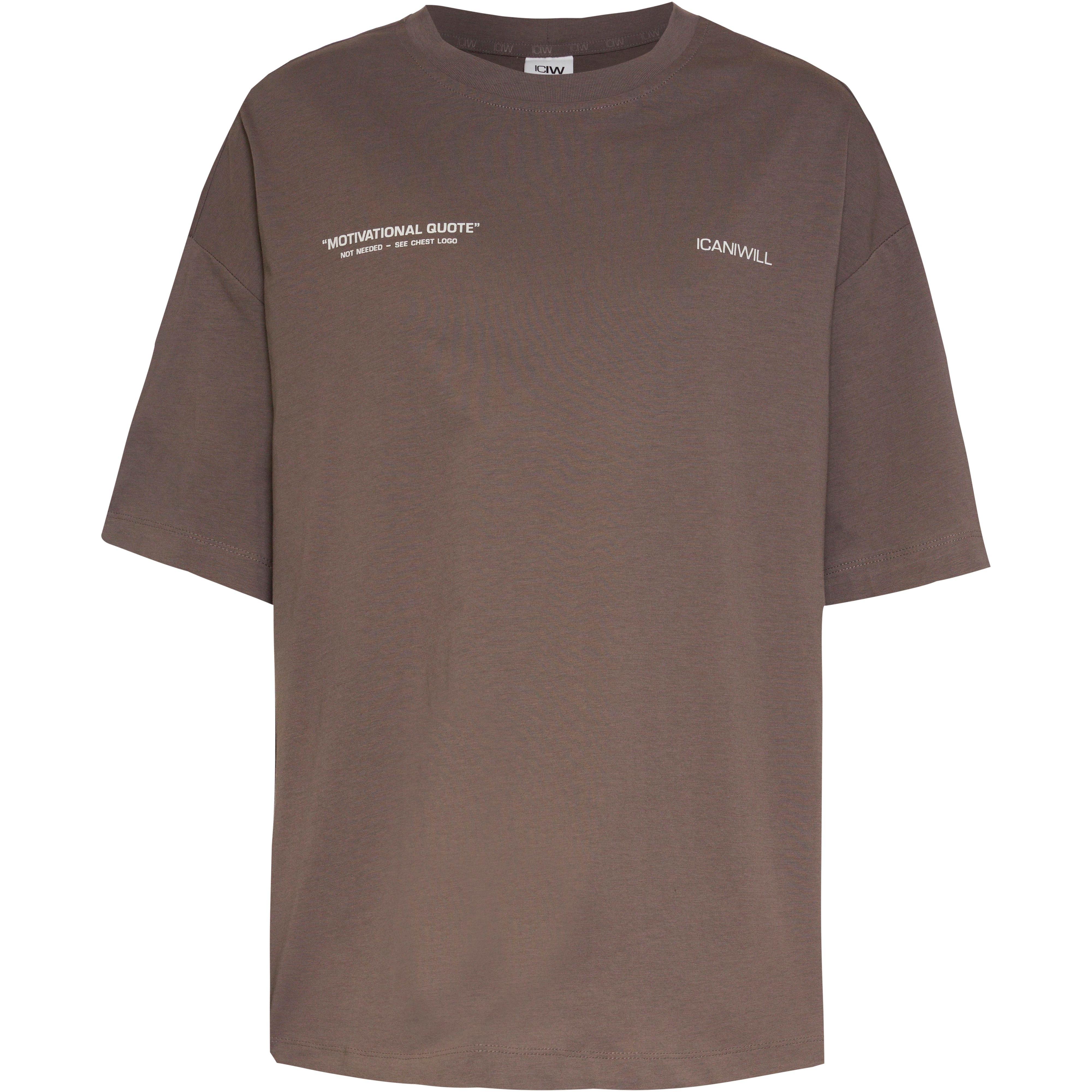 ICANIWILL T-Shirt Rundhalsausschnitt Baumwolle-Viskose Grau