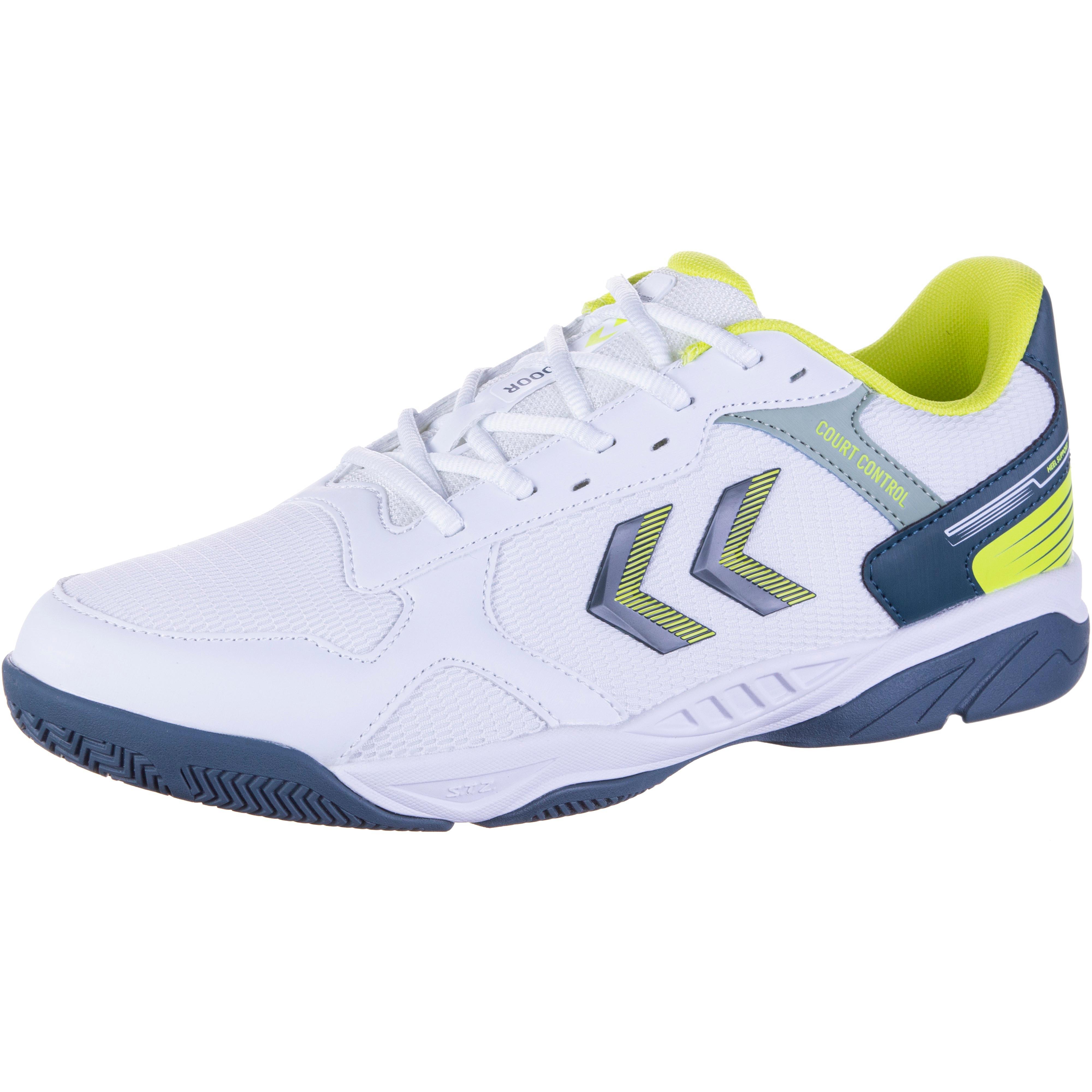 Hummel Court Control II Hallenschuhe Mesh-PU Weiss