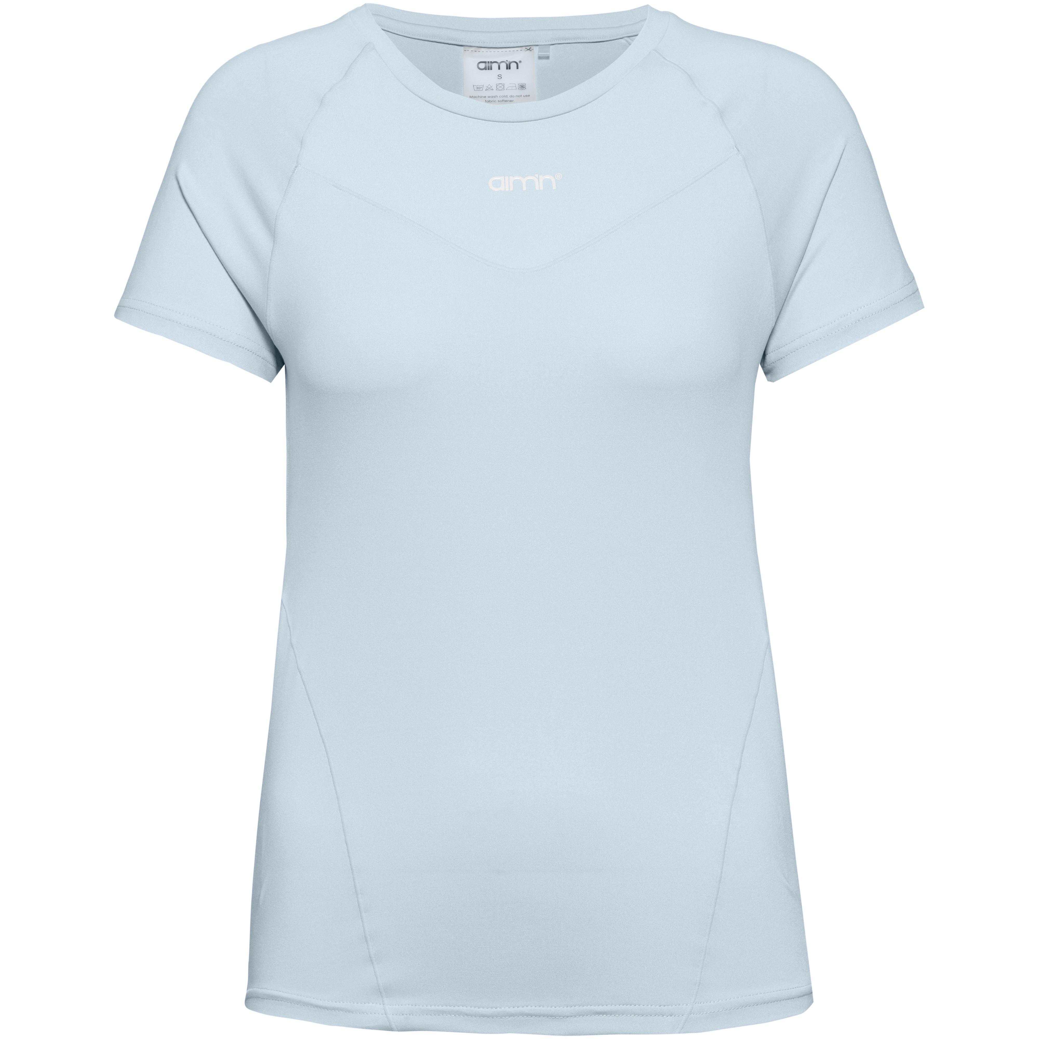 AIM'N T-Shirt Rundhals Logoprint Shaping Polyester-Elastan Blau