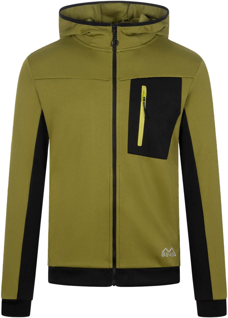 8848 Outdoor Fleecejacke Kapuzen Frontreißverschluss Polyester-Fleece Gruen