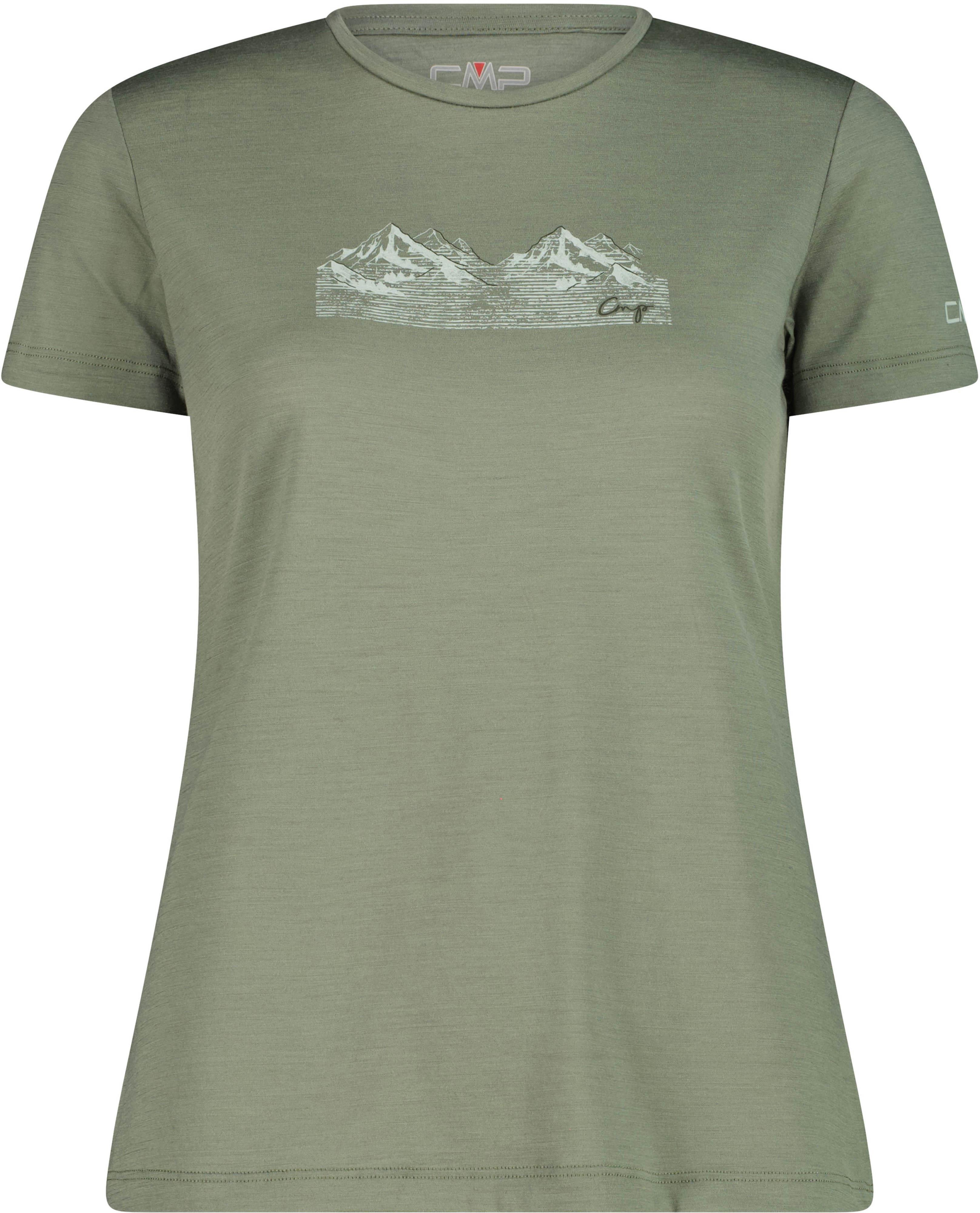 CMP Funktionsshirt Kurzarm Rundhals Print Grün