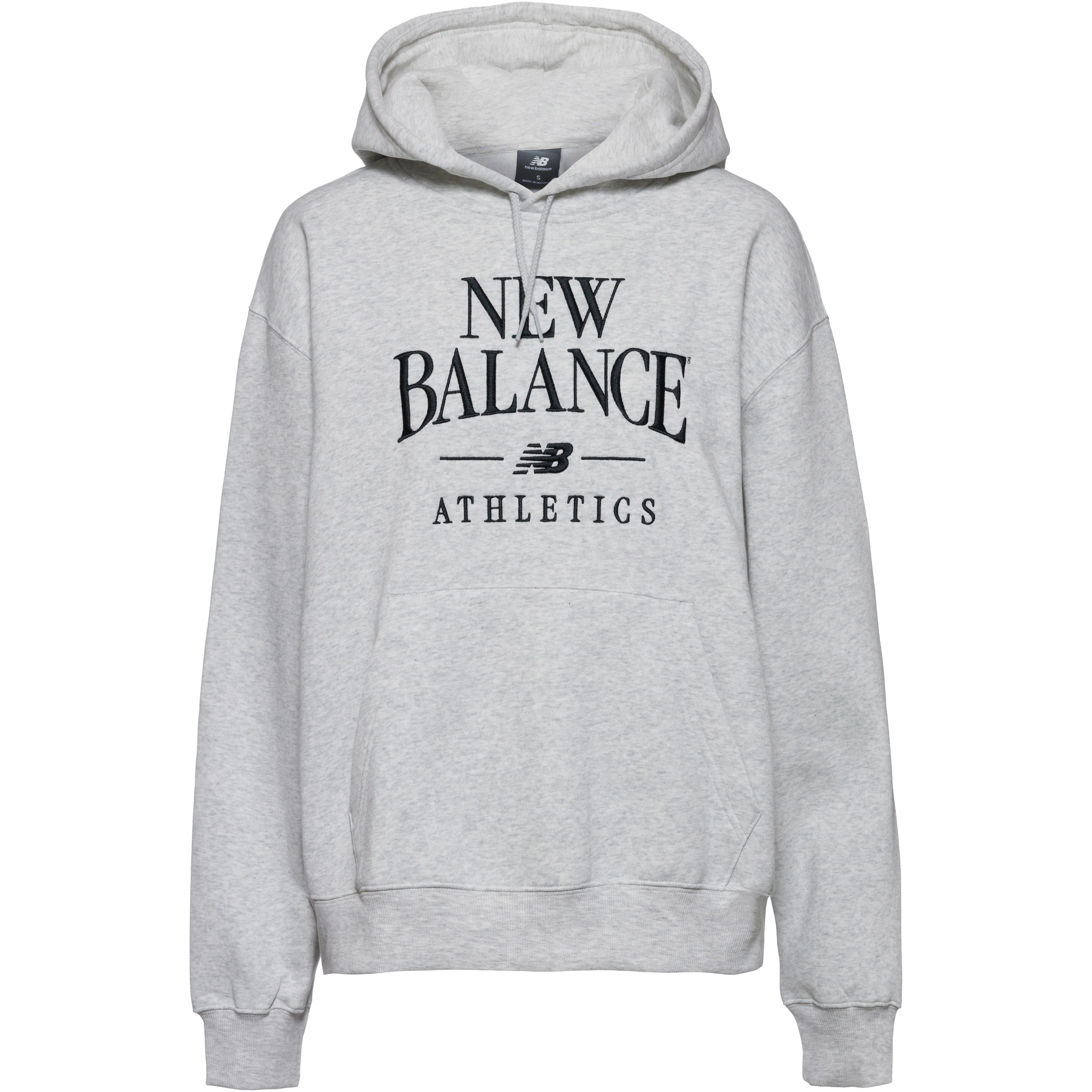 New Balance Hoodie Kapuze Känguru Baumwolle-Polyester Grau