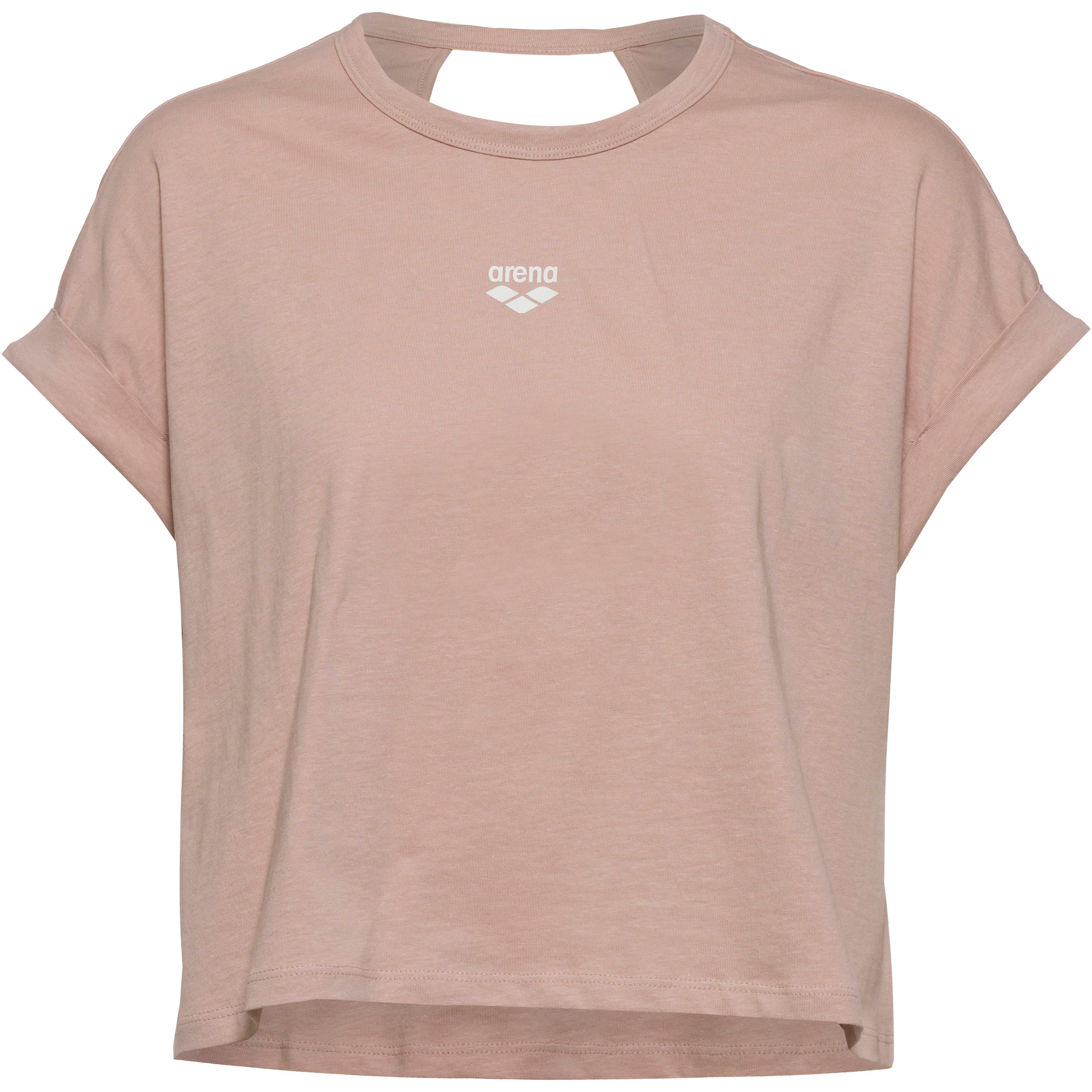 Arena T-Shirt Kastenförmig Cut-Out Baumwolle Rosa
