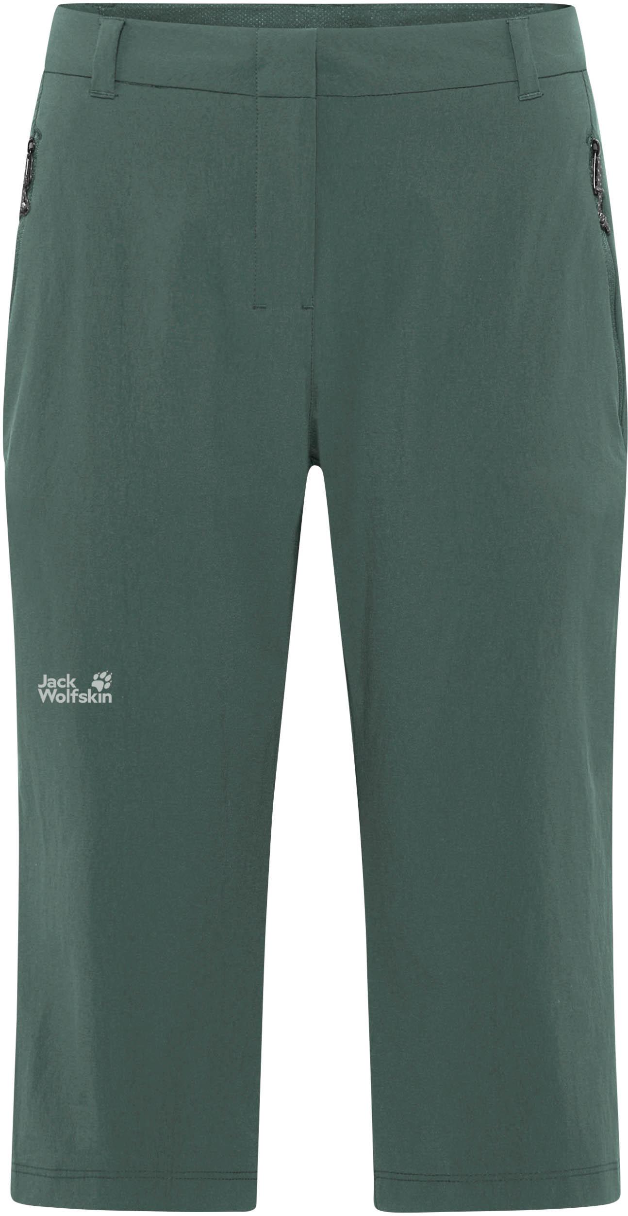 Jack Wolfskin HIKEOUT Caprihose Windwasserabweisend Texashield Core Grün