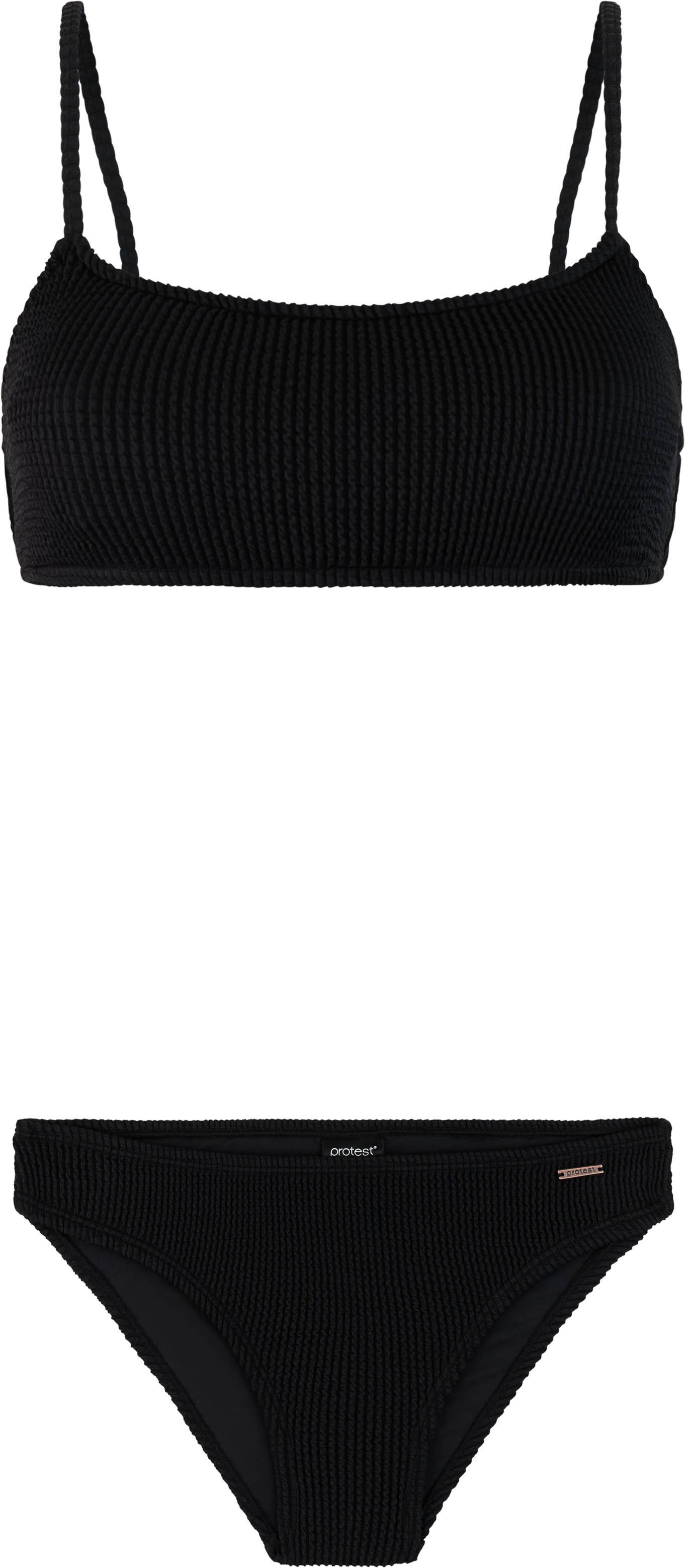 Protest Bikini Set Bralette Minimalist Kunstfaser Schwarz