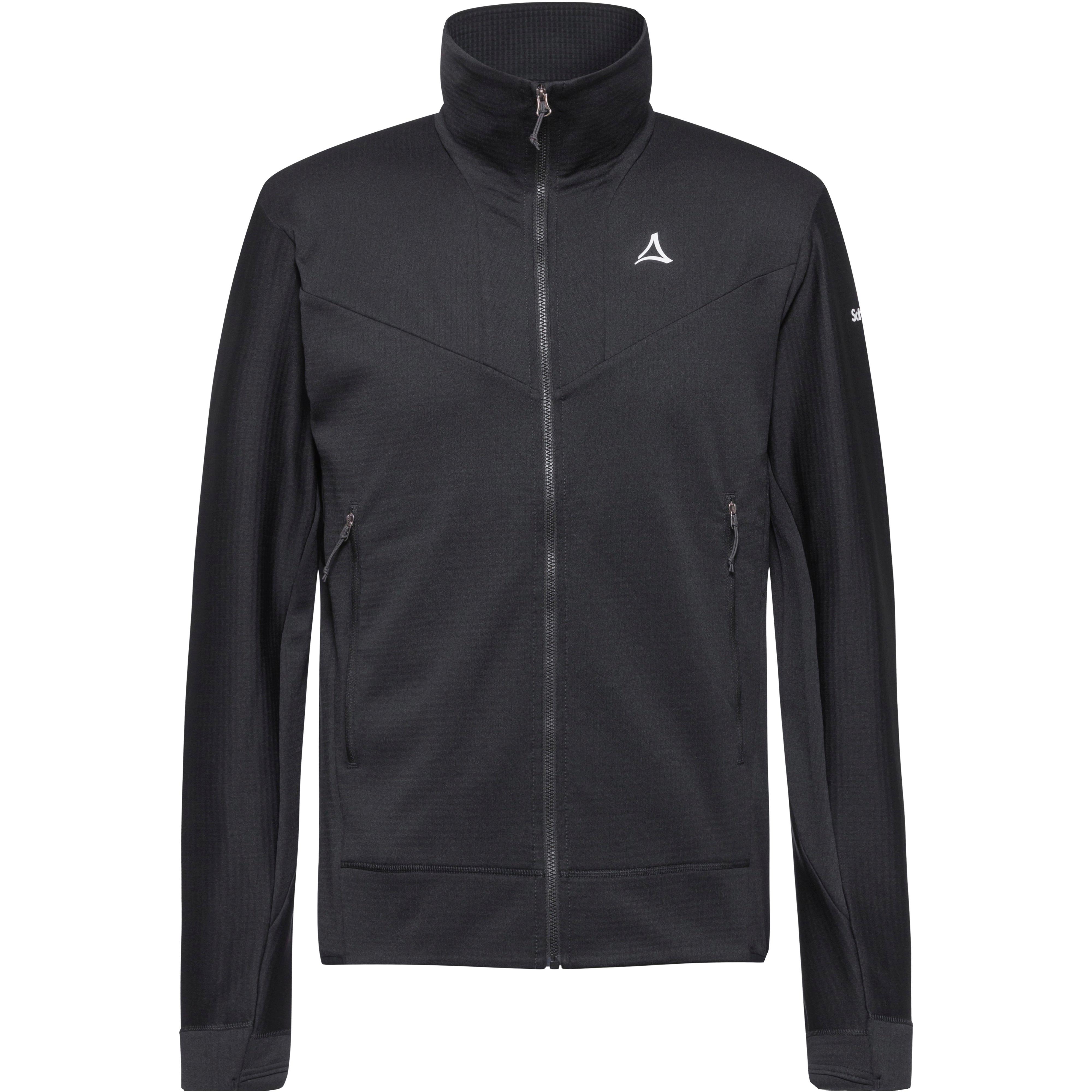 Schöffel Fleecejacke 2-Wege-Stretch Stehkragen Schwarz