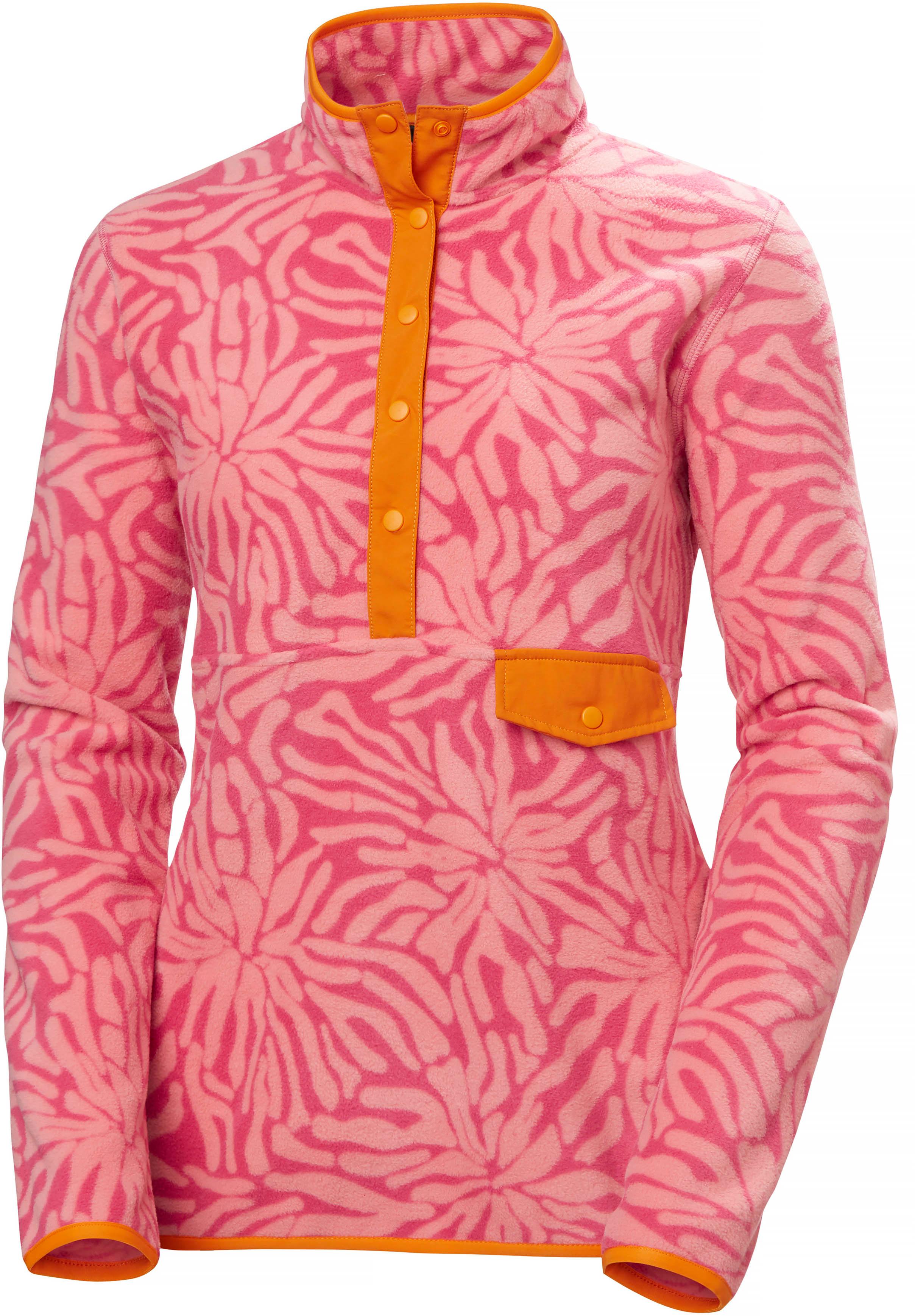 Helly Hansen Fleeceshirt Allover-Muster Stehkragen Polyester Rosa