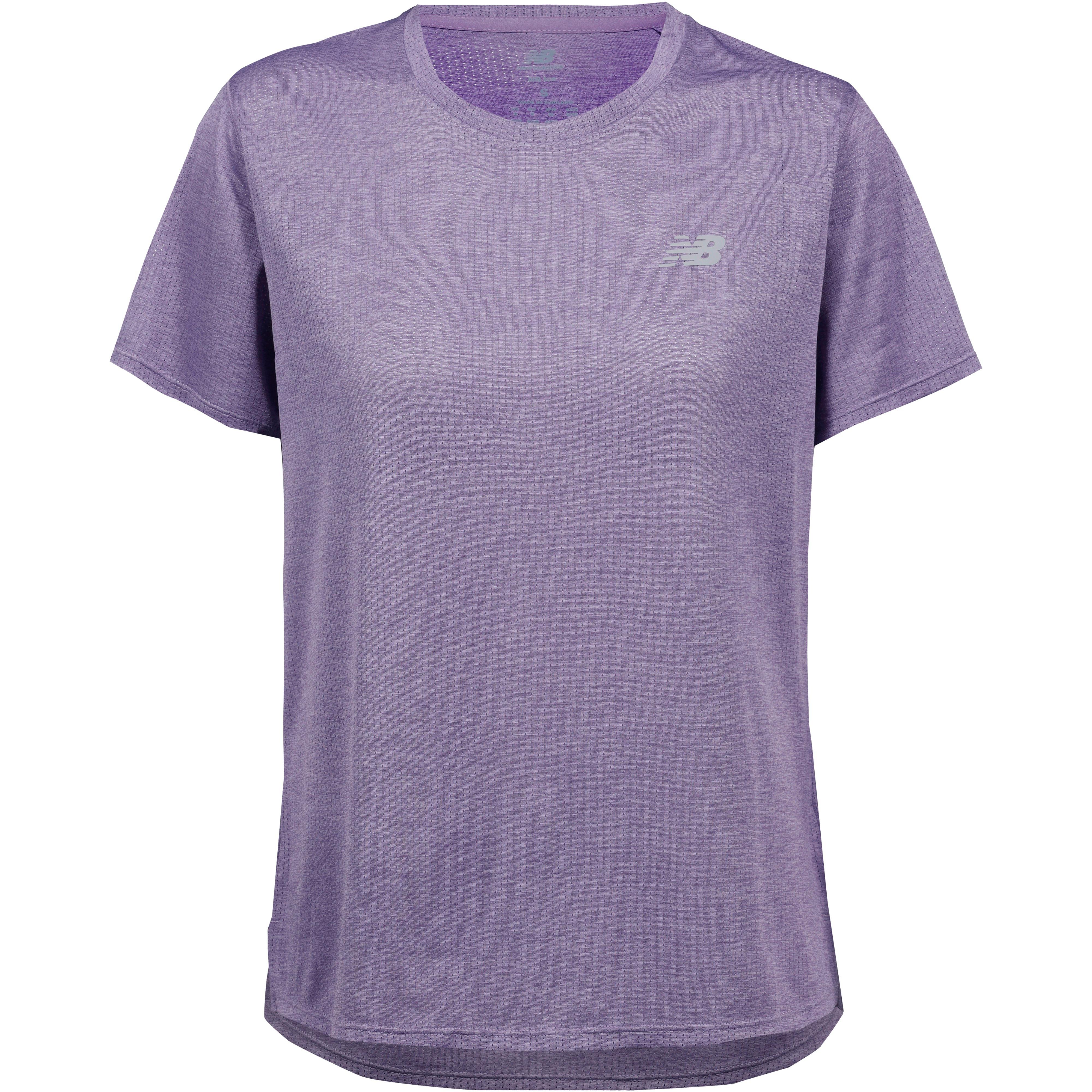 New Balance Laufshirt Kurzarm Recyceltes Polyester Lila