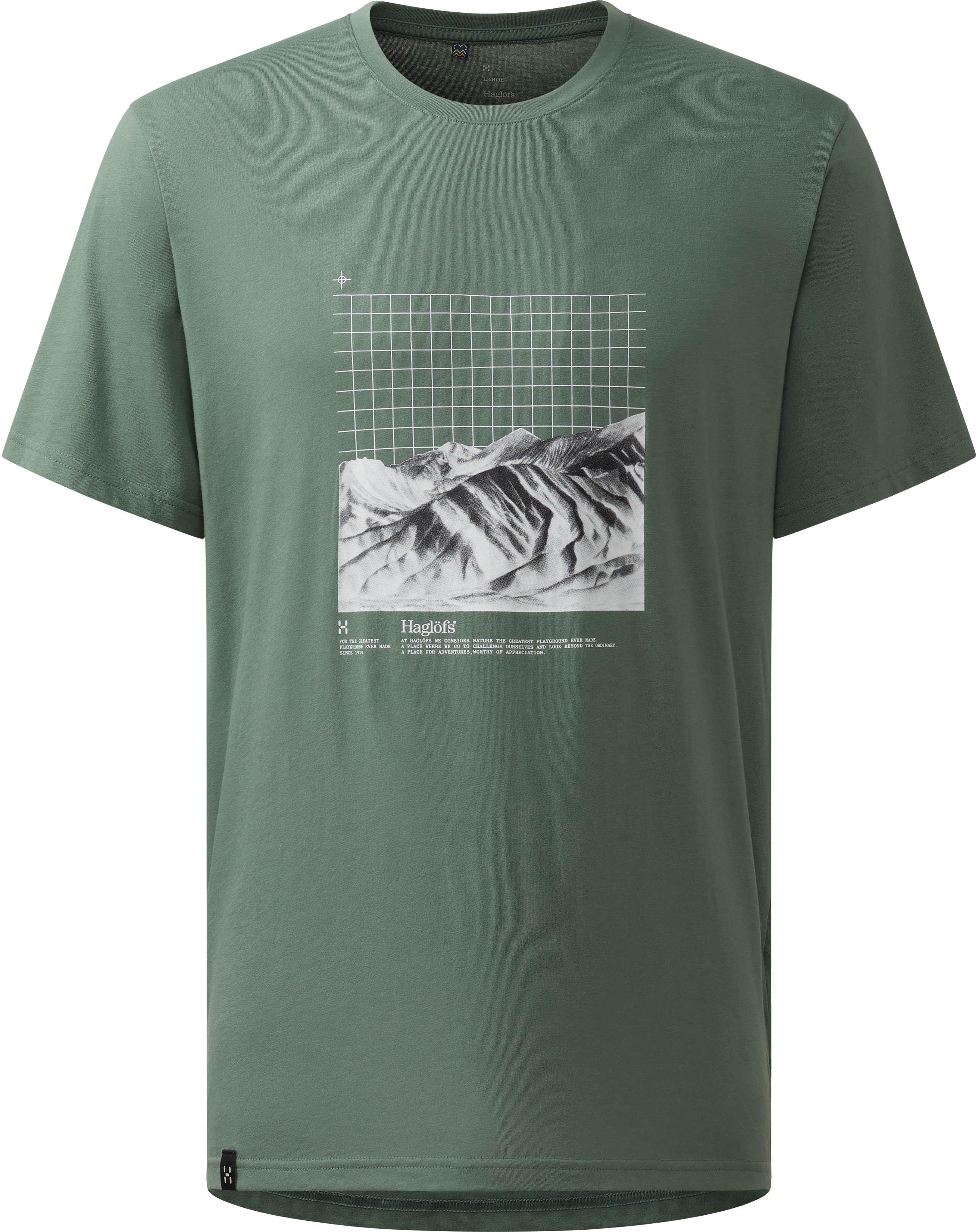 Haglöfs T-Shirt Berg-Print Mischgewebe Grün