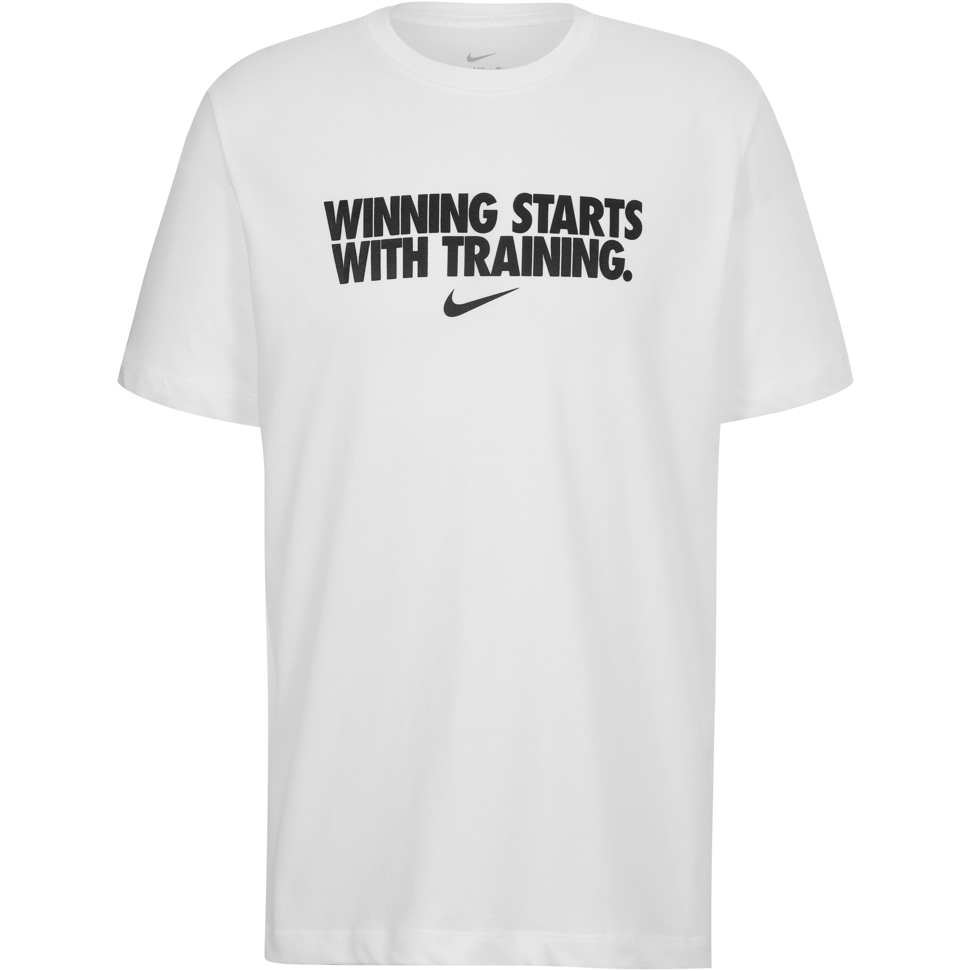 Nike Sportshirt Dri-Fit Baumwolle-Polyester Weiss