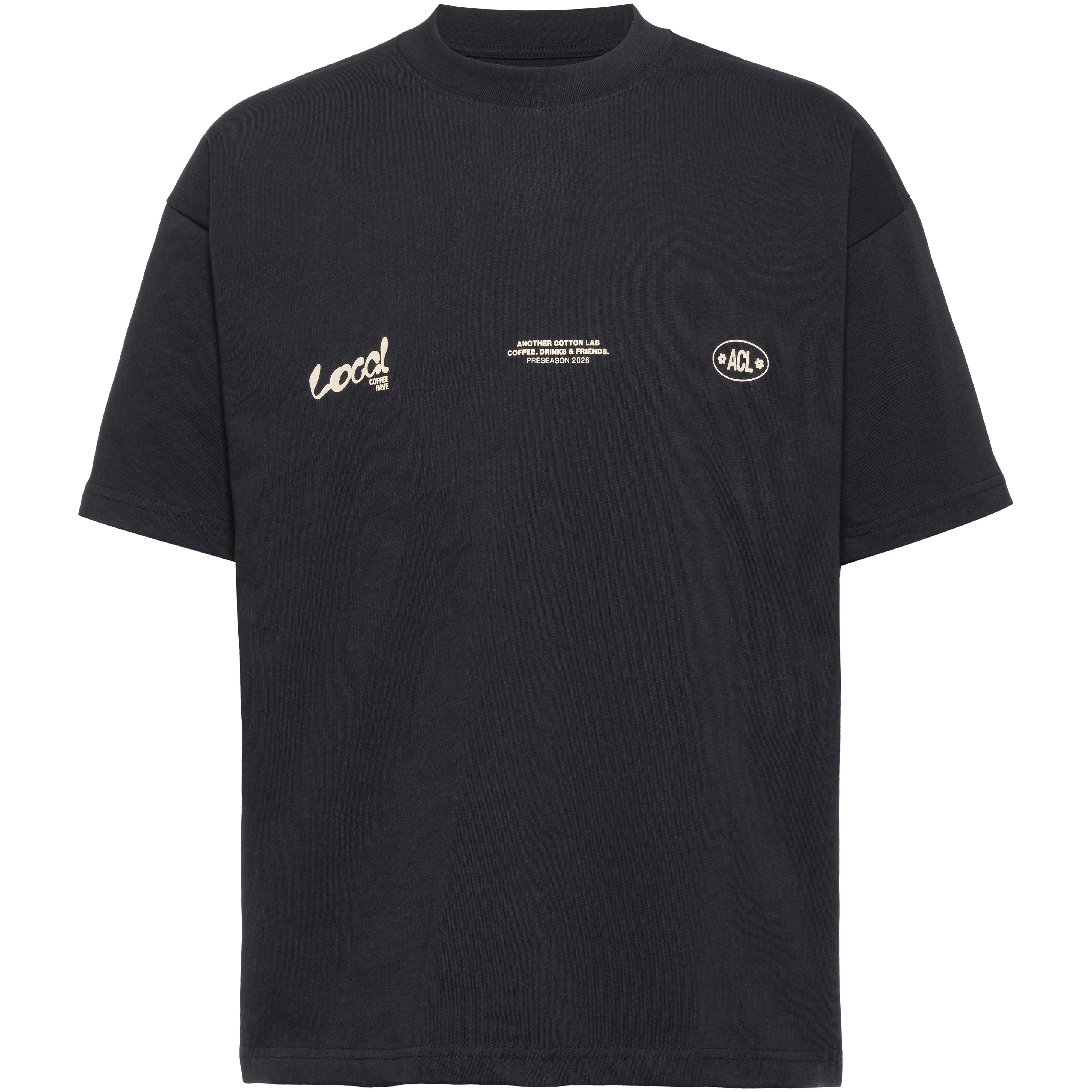 Another Cotton Lab T-Shirt Rundhals Baumwolle Schwarz