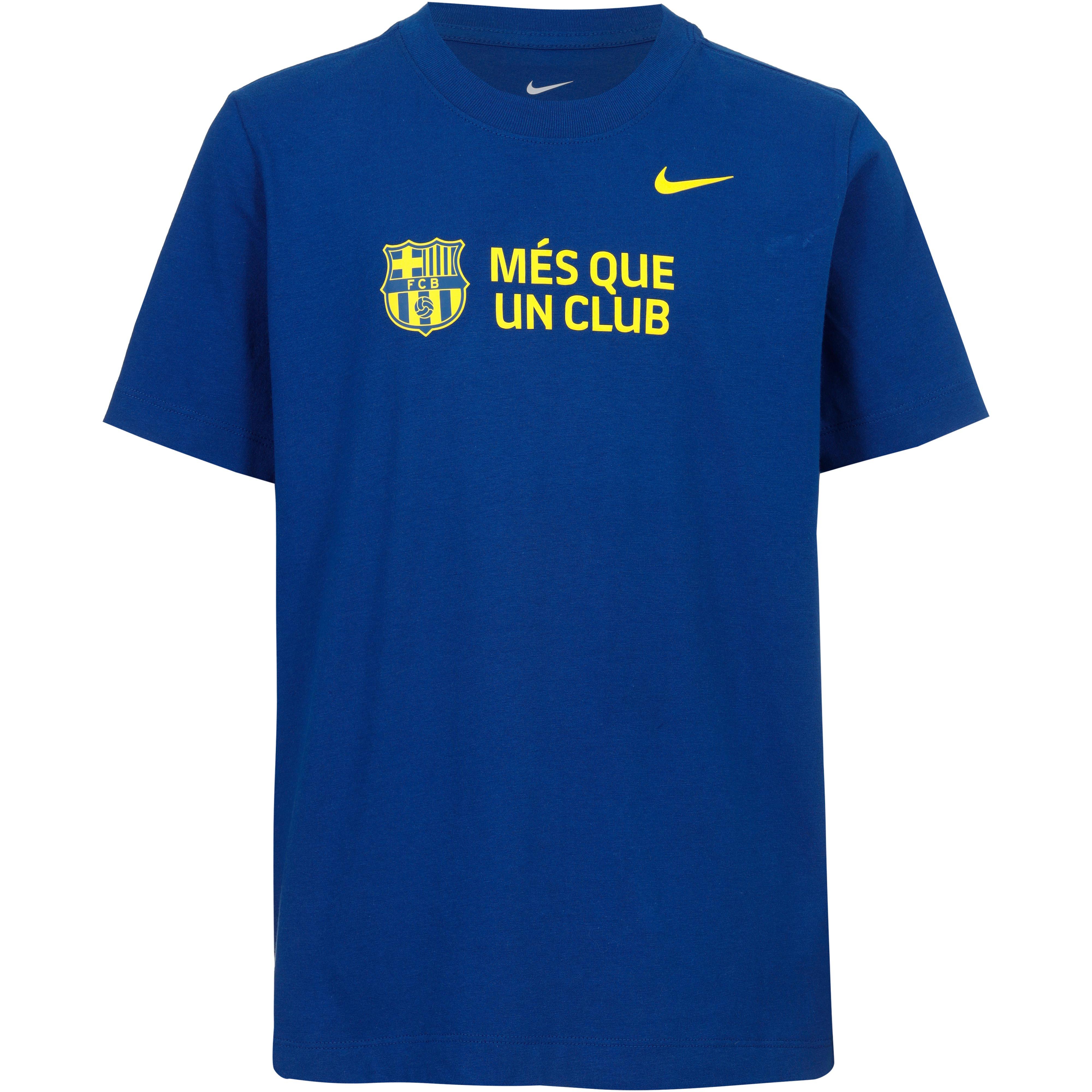 Nike T-Shirt Wappen-Print Barcelona Rundhalsausschnitt Blau