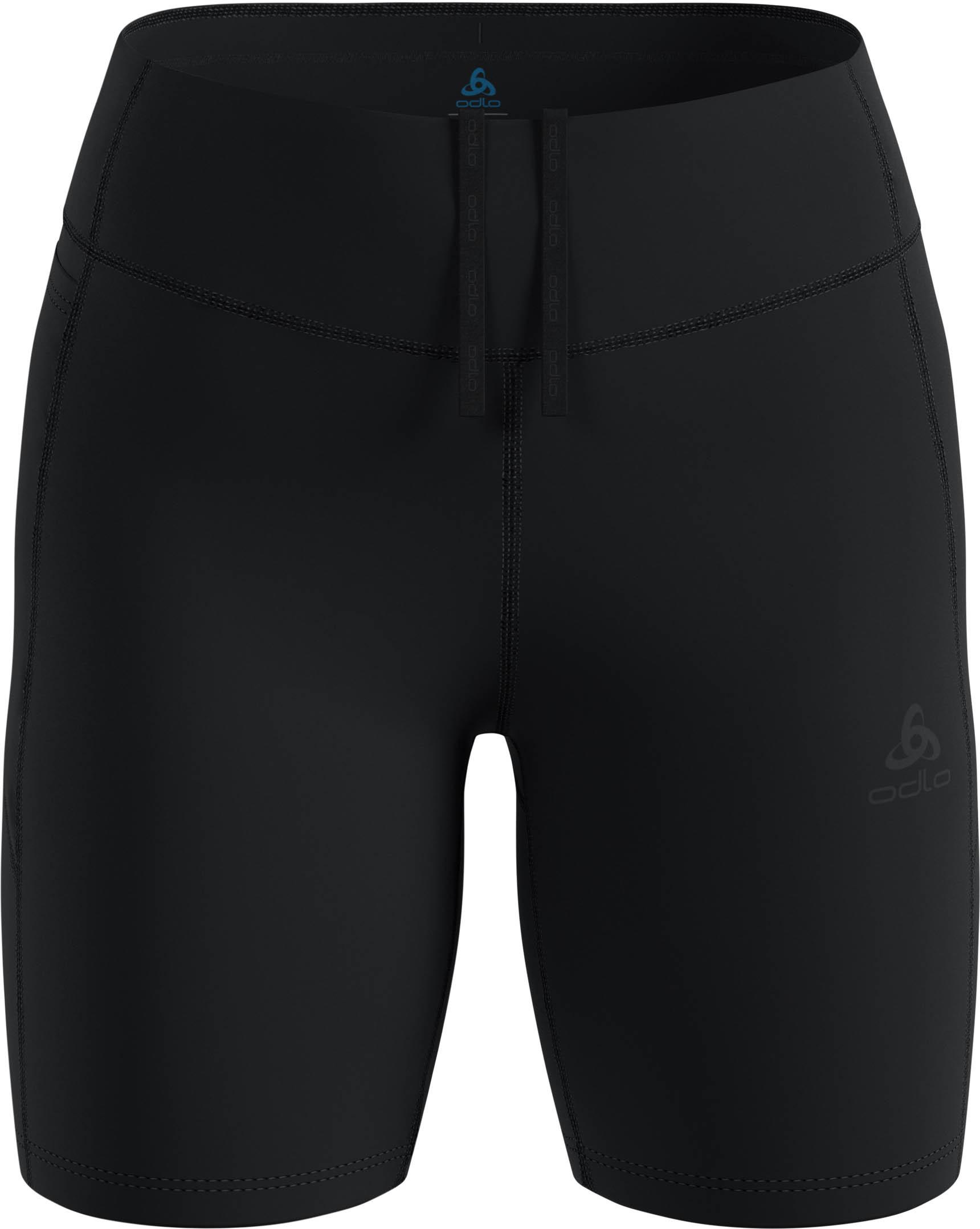 Odlo Lauftight Kurz Tights Stützend Bund Schwarz