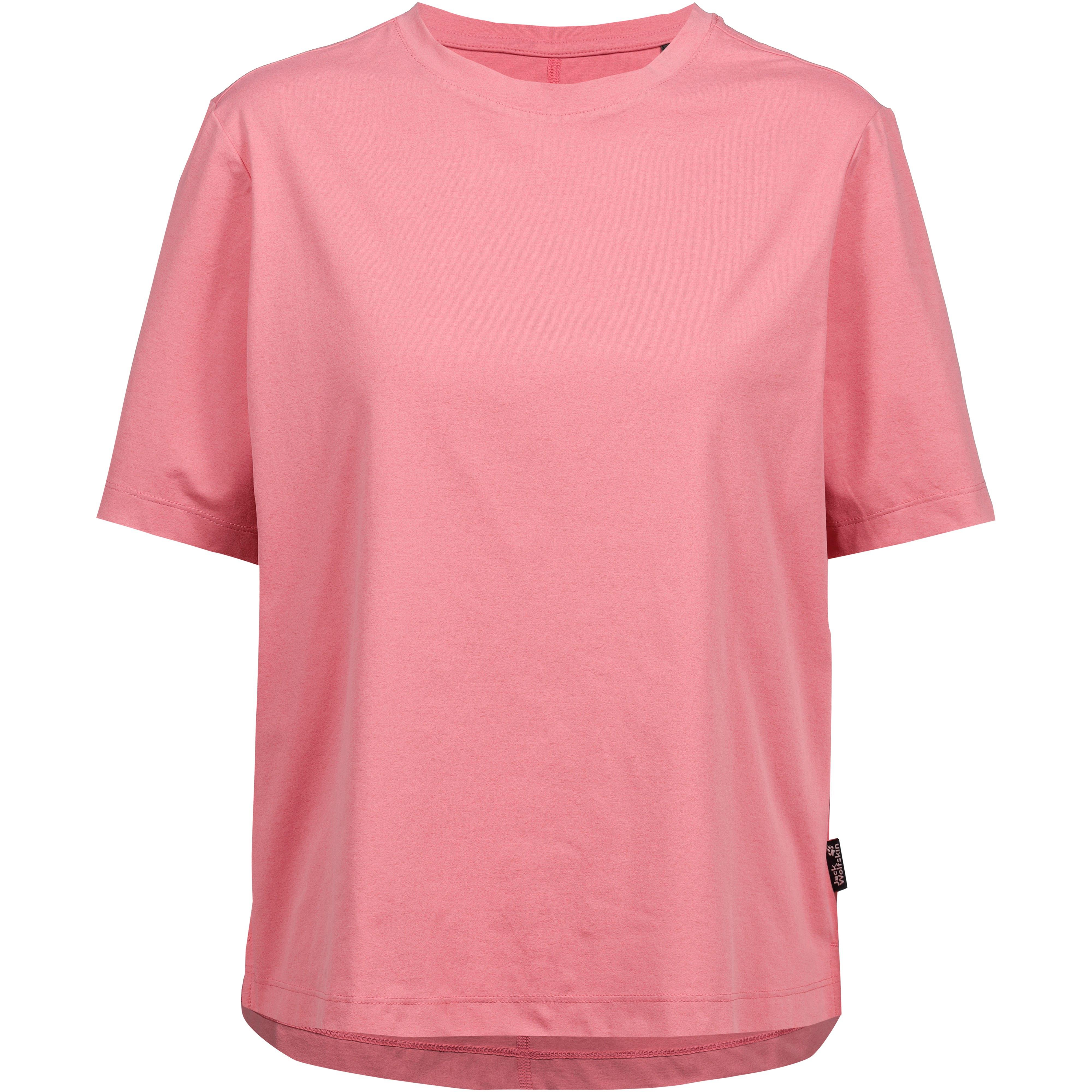 Jack Wolfskin Funktionsshirt Rundhalsausschnitt Nackenband Saum Polyester Rosa