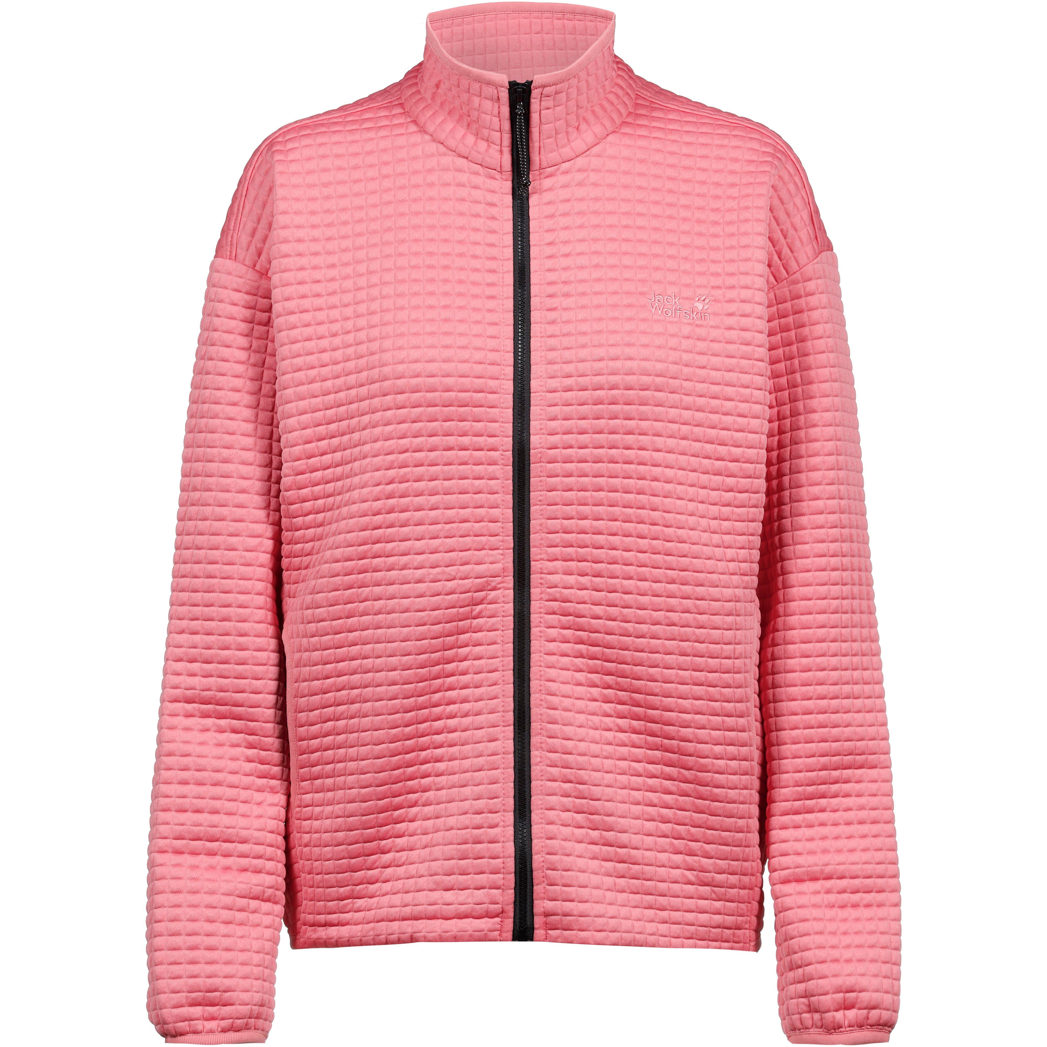 Jack Wolfskin Fleecejacke Waffel-Struktur Stehkragen Polyester Rosa