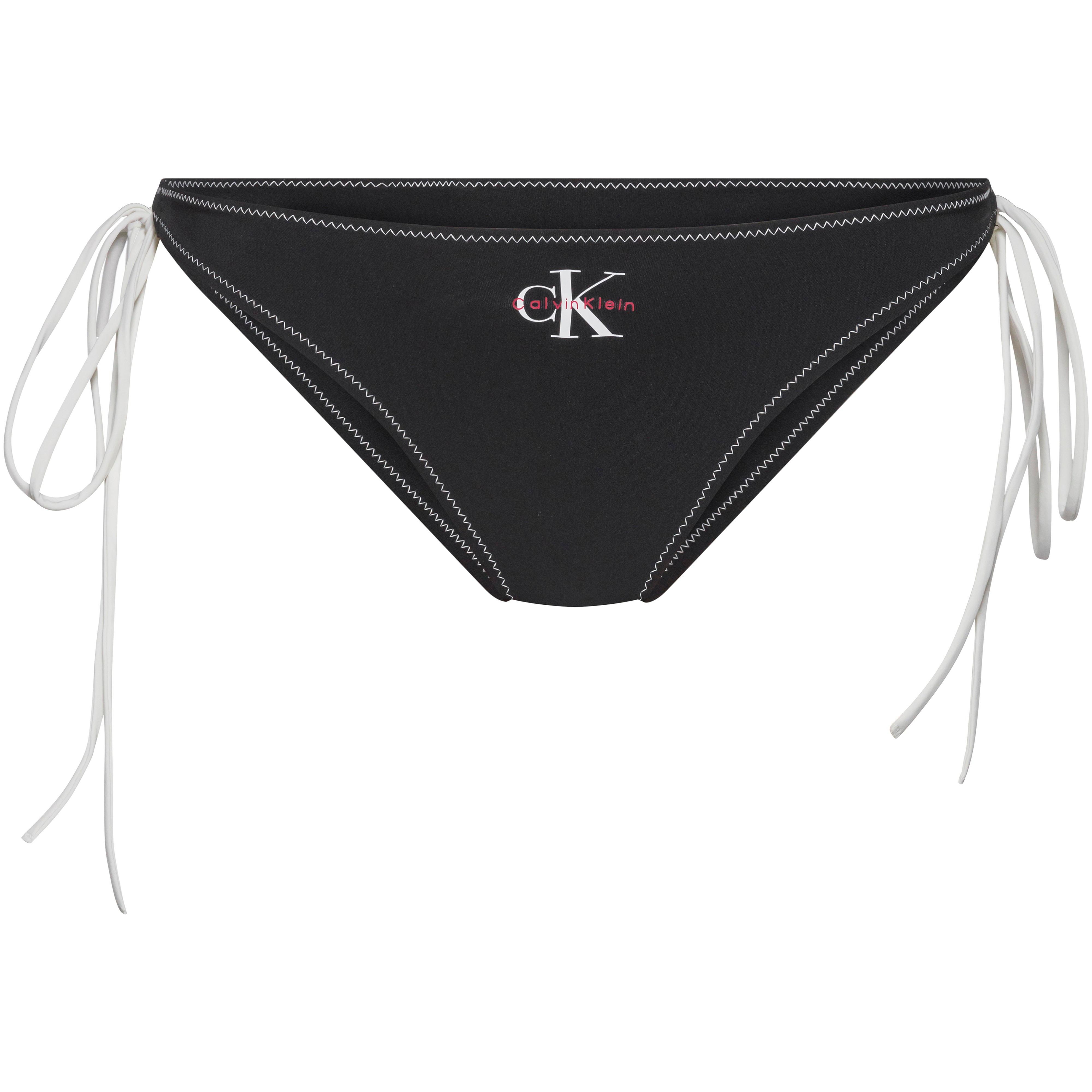 Calvin Klein Bikini Hose Monogram Schnürung Polyamid-Elastan Schwarz