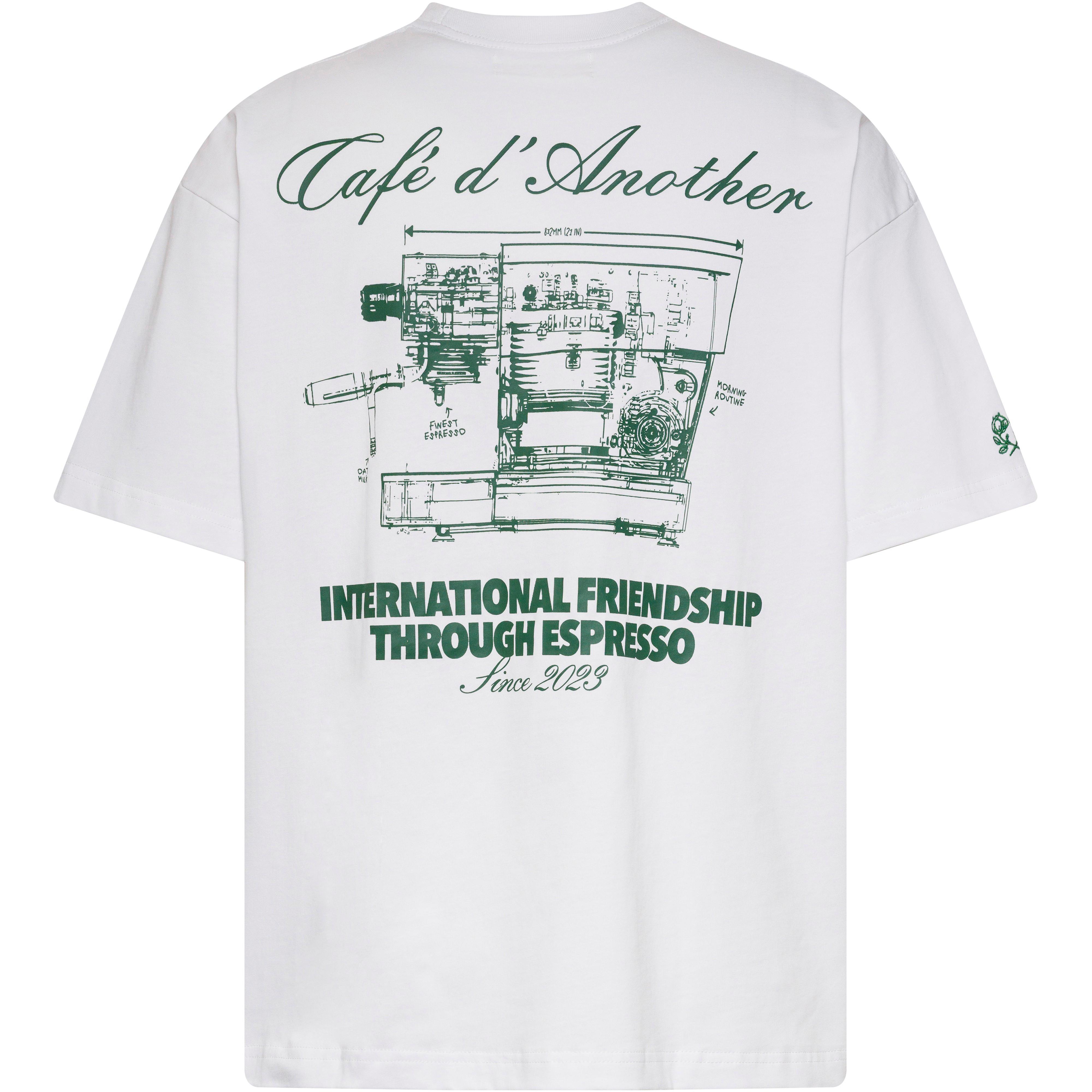 Another Cotton Lab T-Shirt Markendetail Print Rundhalsausschnitt Baumwolle Weiss