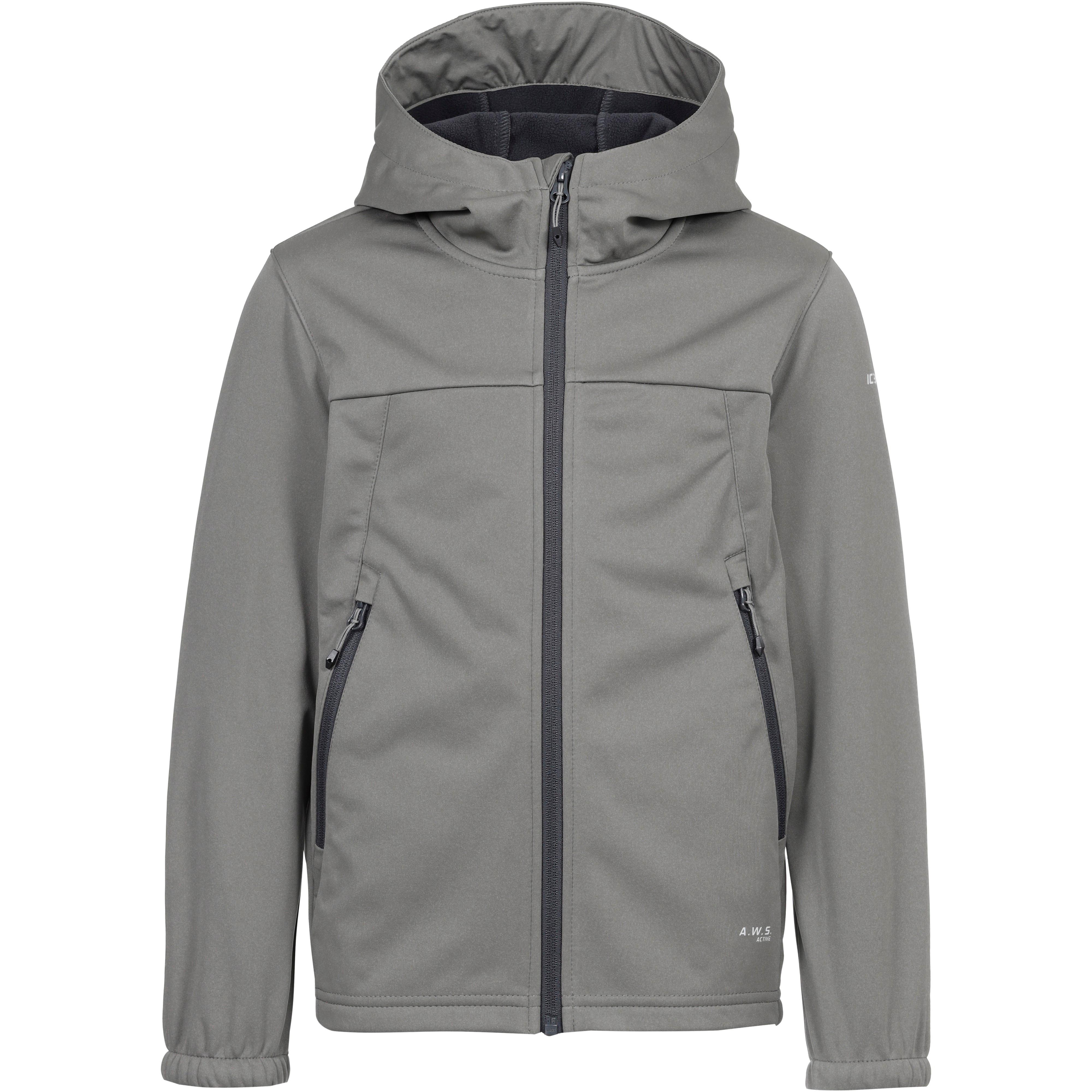 icepeak Softshelljacke Kinder Atmungsaktiv Fleece Grau