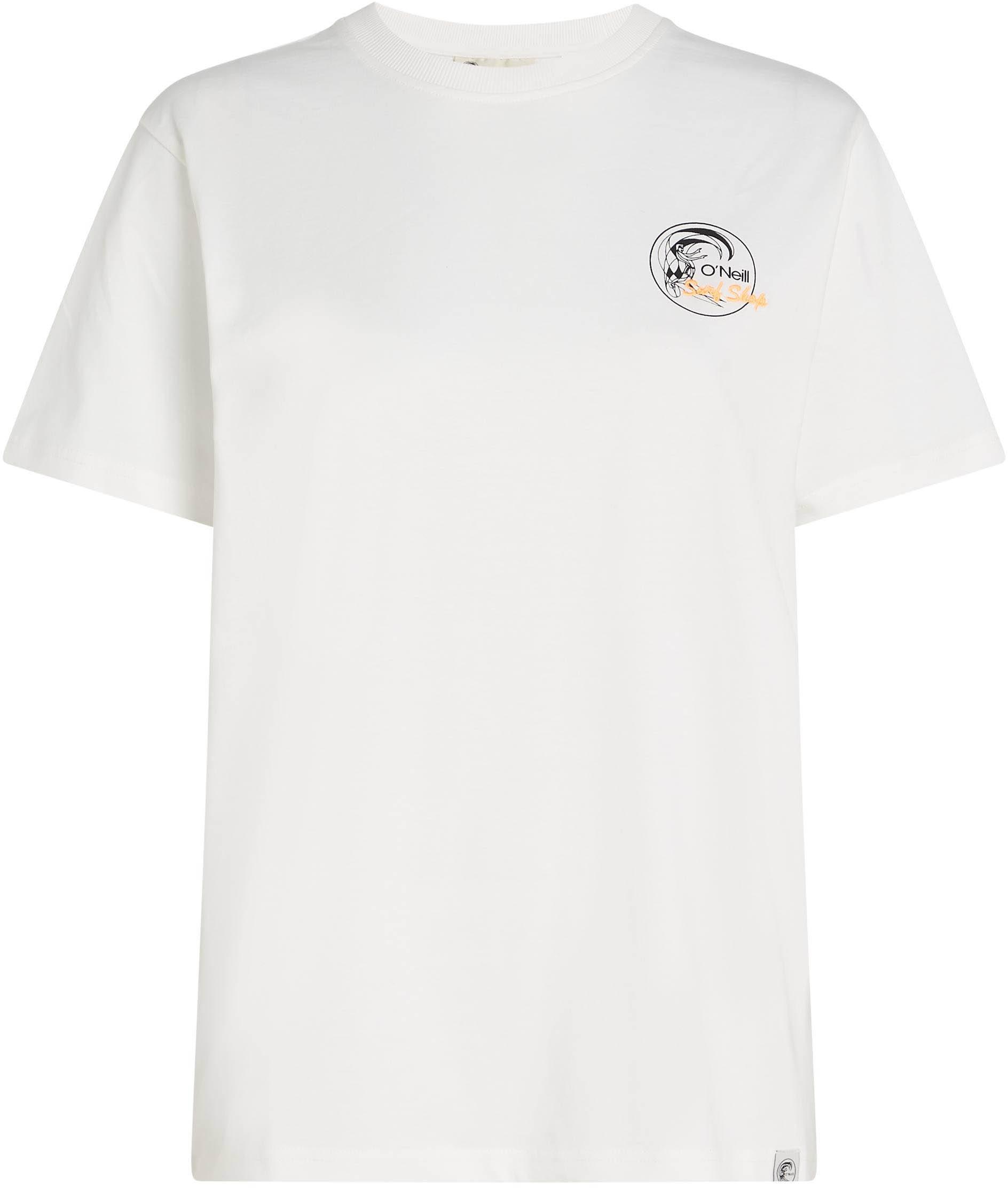 O'Neill T-Shirt Vintage Print Rundhals Baumwolle Weiß