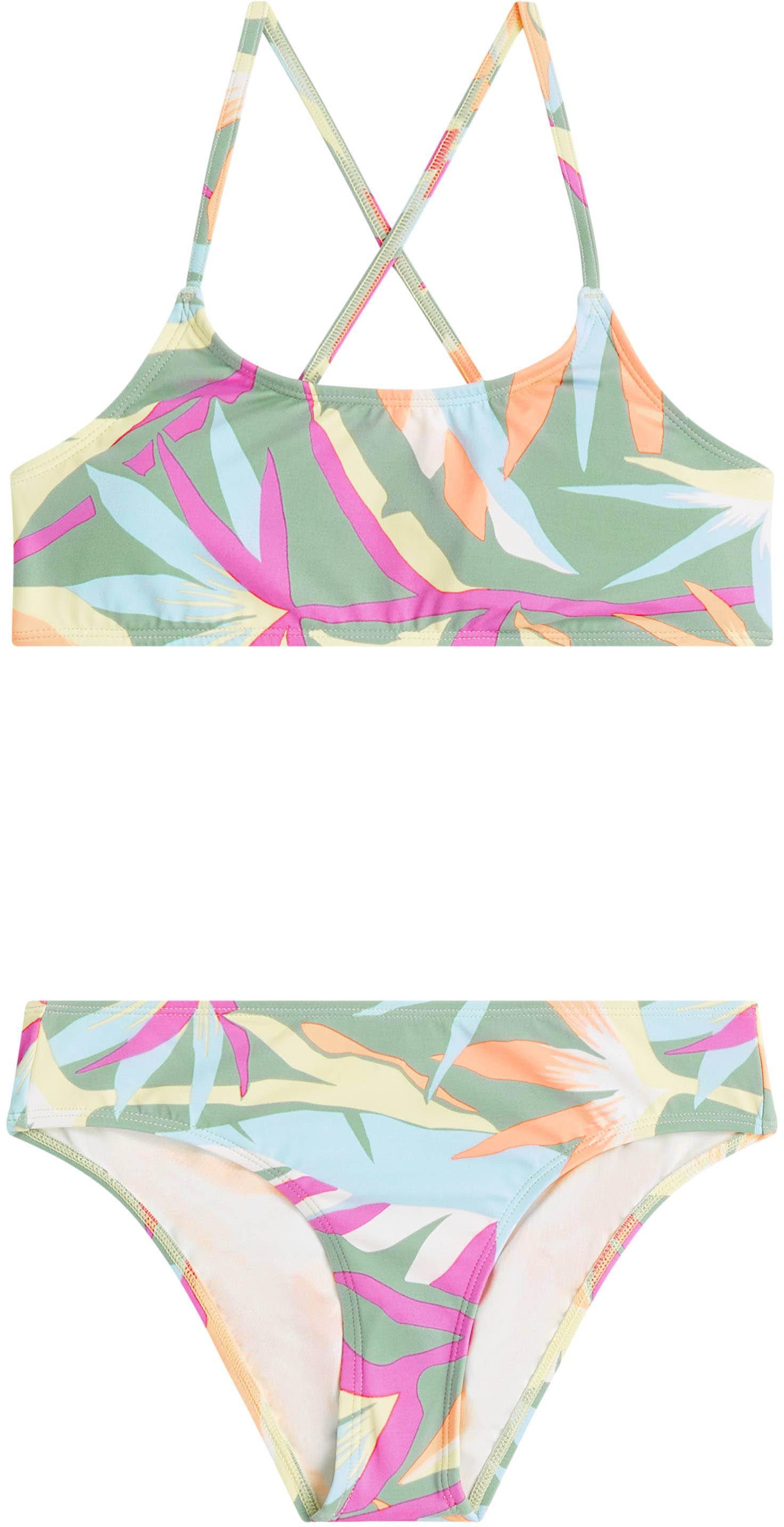 O'Neill Bikini Set Buntes Blättermuster Polyamid-Elastan Lila