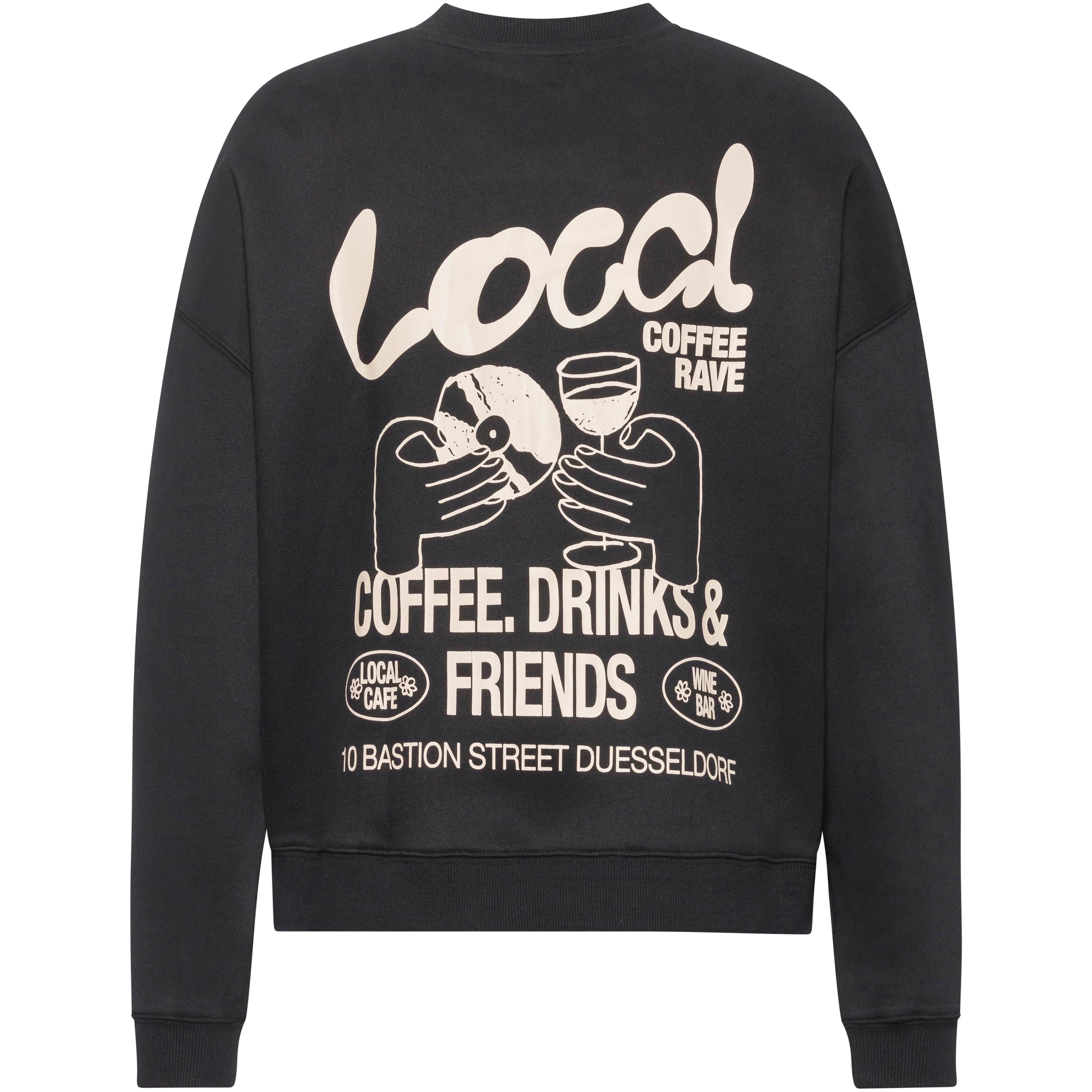 Another Cotton Lab Sweatshirt Rundhalsausschnitt Print Rückseite Baumwolle-Polyester Schwarz