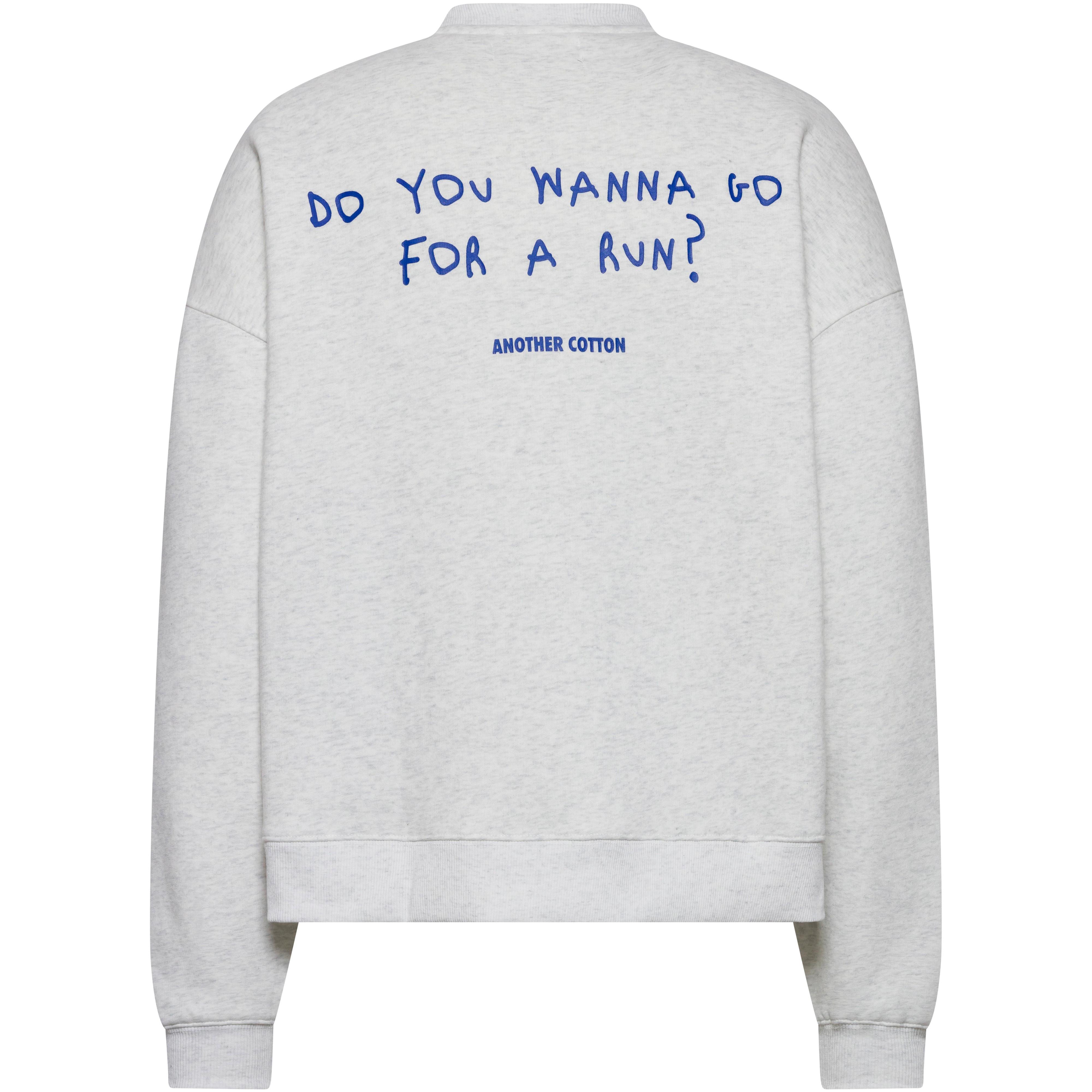 Another Cotton Lab Sweatshirt Rundhalsausschnitt Markendetail Print Baumwolle-Polyester Grau