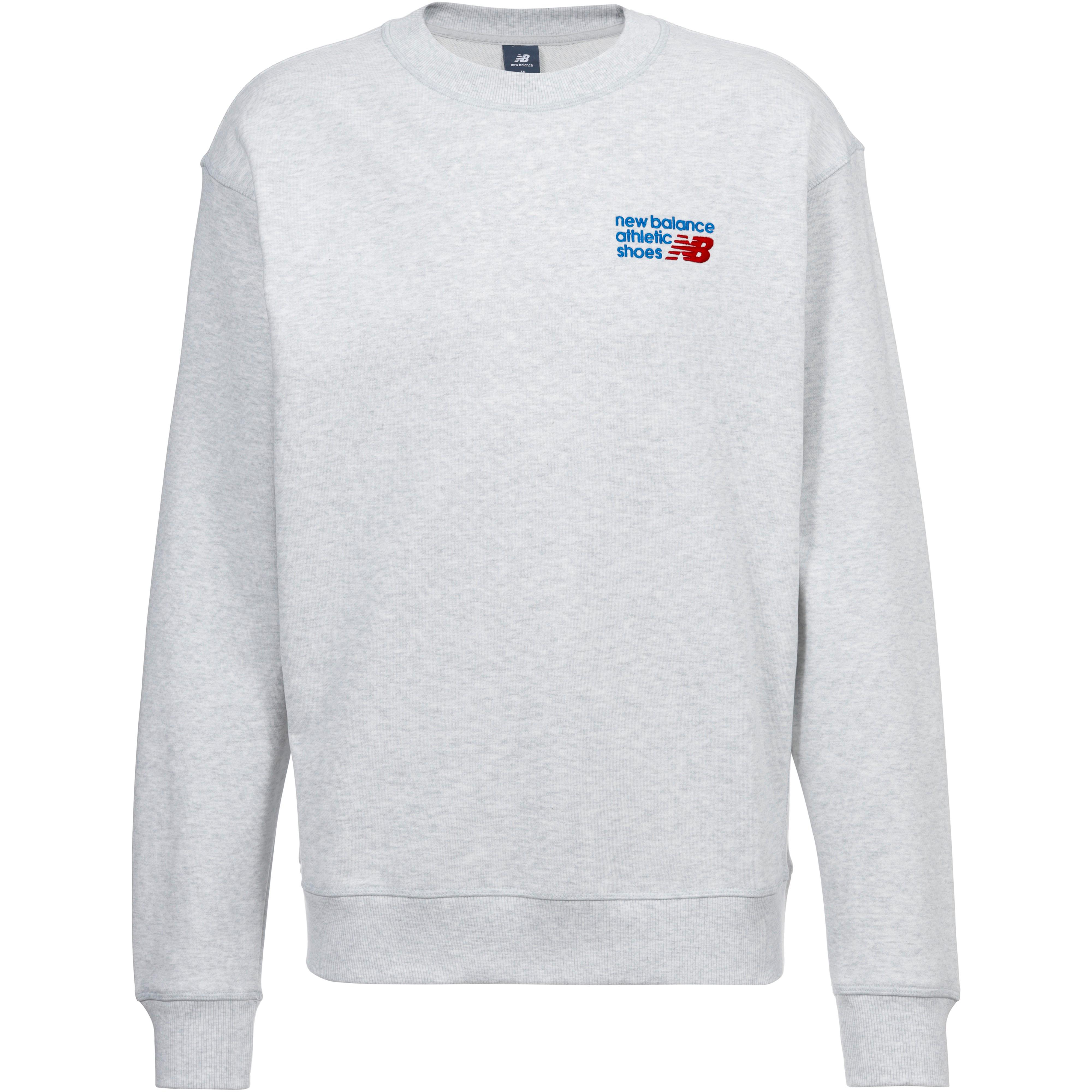 New Balance Sweatshirt Rundhalsausschnitt French Terry Baumwolle Grau