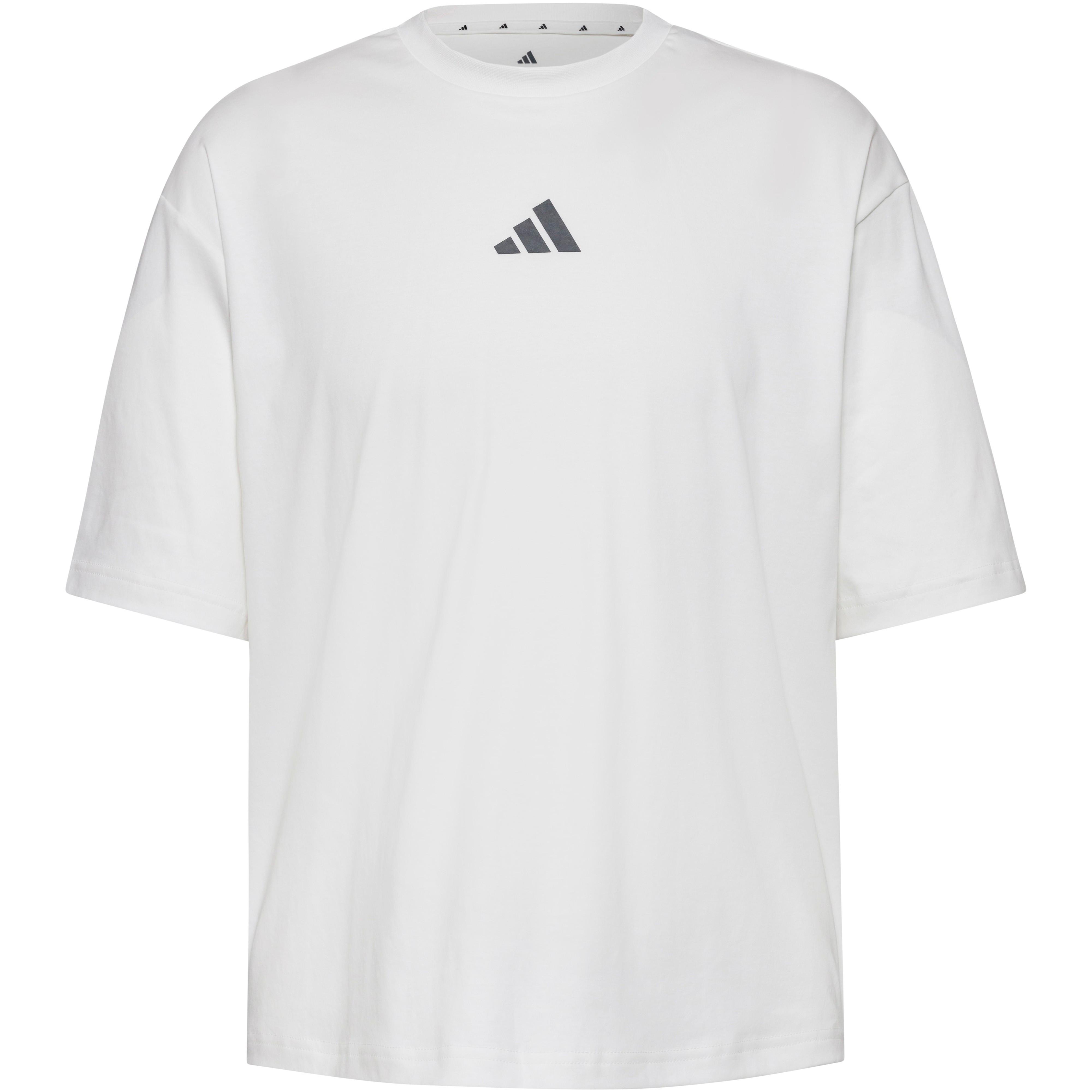 Adidas T-Shirt Loose Fit Baumwolle Weiß