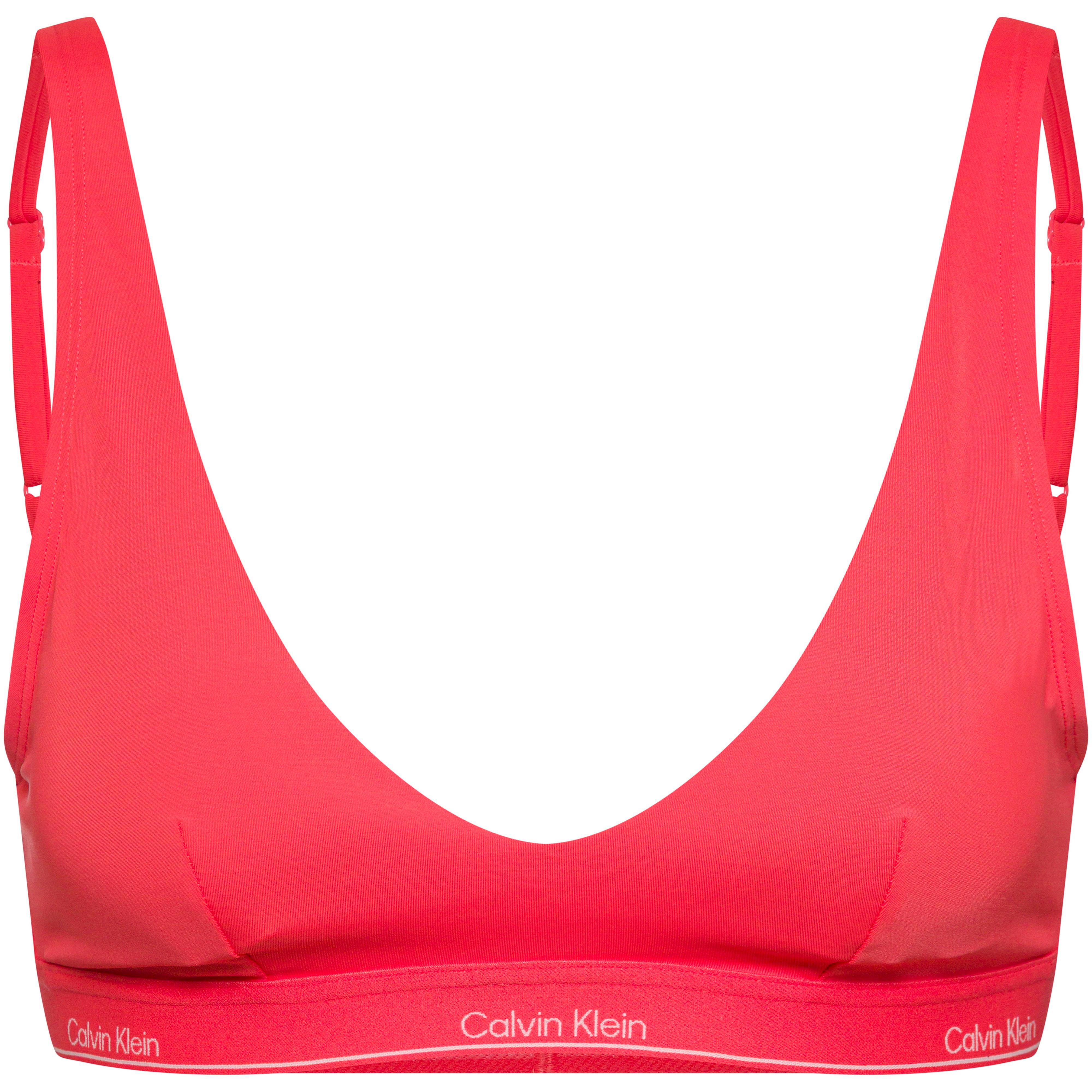Calvin Klein Bikini Oberteil Bralette Softpads Polyester-Elastan Rosa