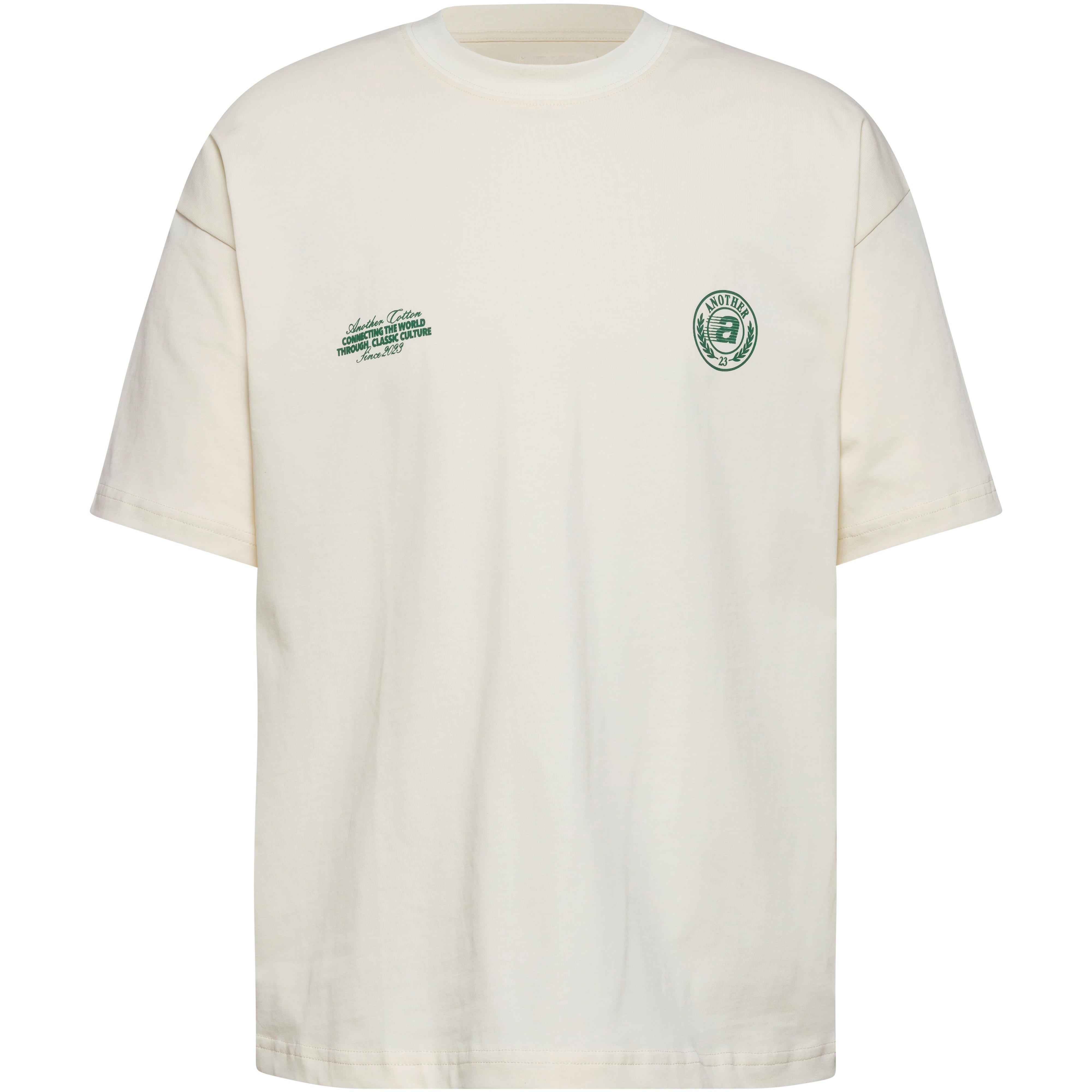 Another Cotton Lab T-Shirt Markendetail Print Rundhalsausschnitt Baumwolle Weiss
