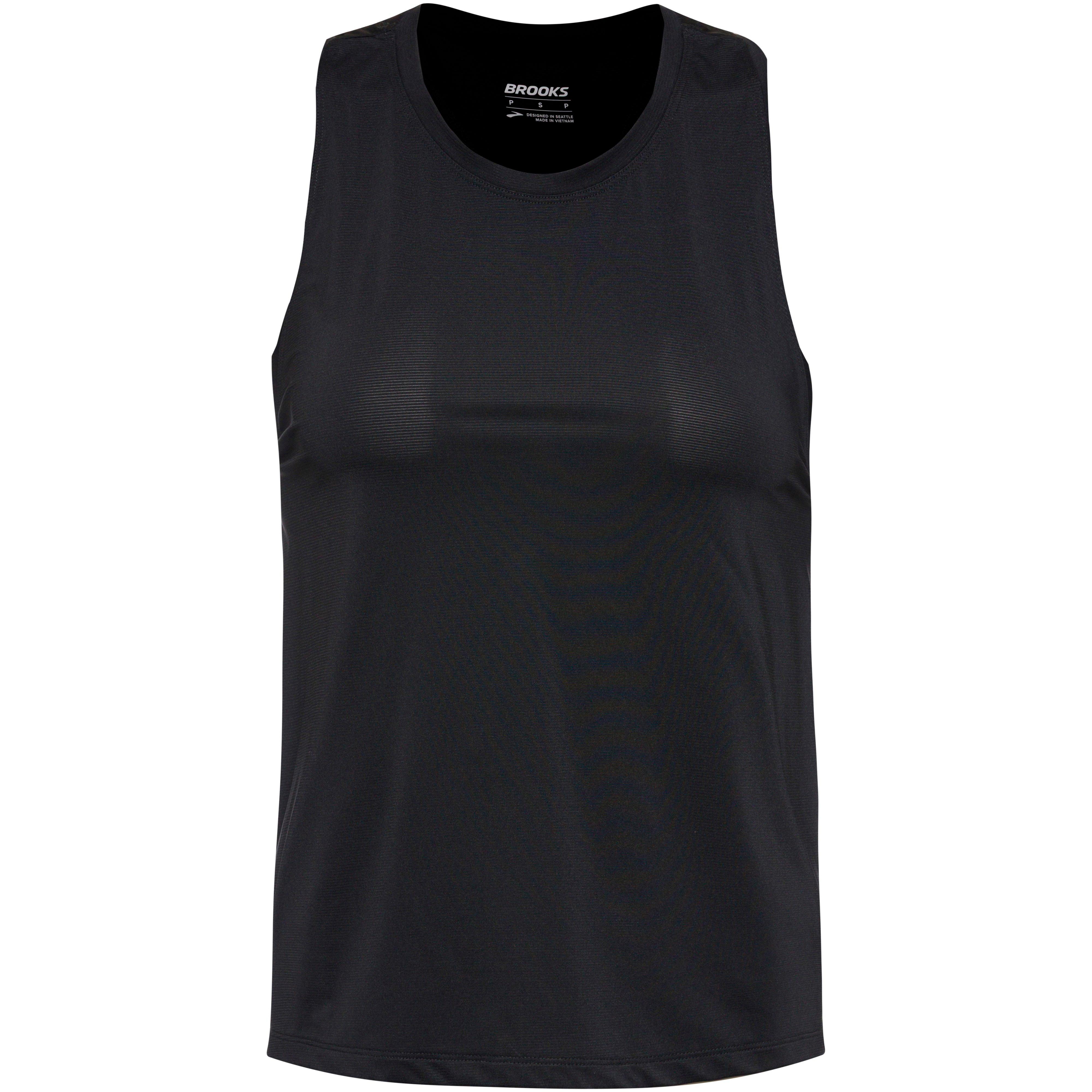 Brooks Sportshirt Schnell-Trocknend Polyester-Elastan Schwarz