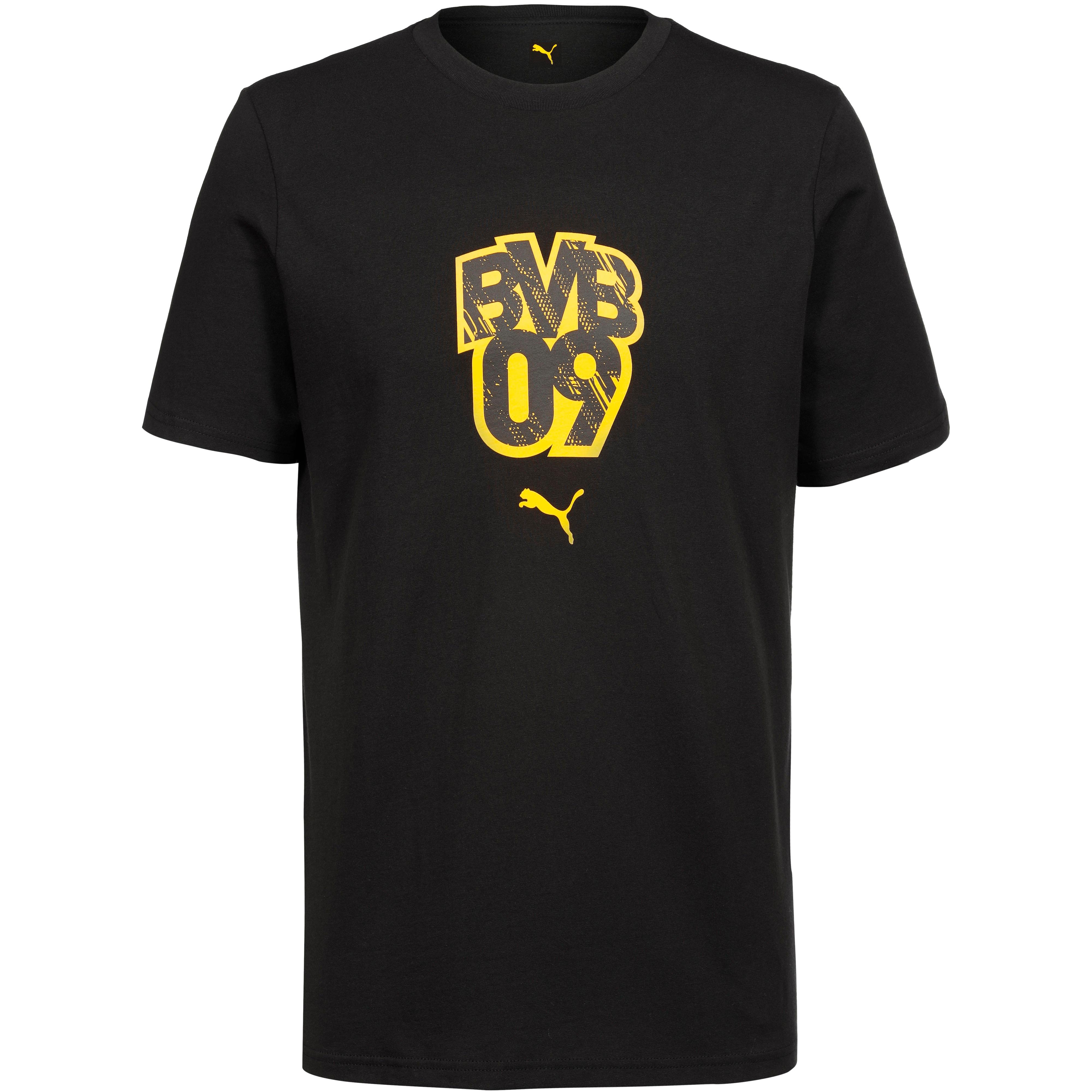Puma T-Shirt BVB 09 Frontprint Baumwolle schwarz