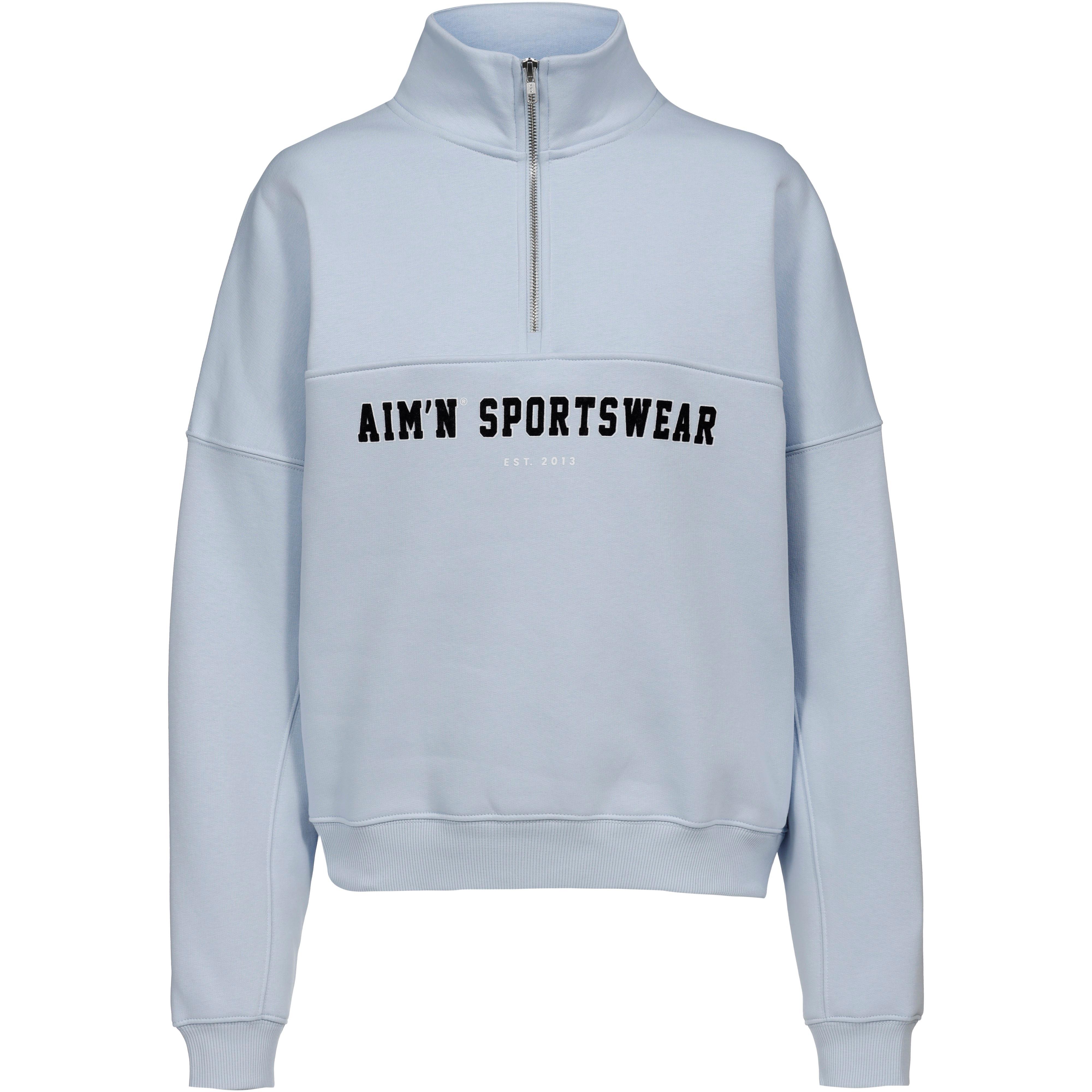 AIM'N Sweatshirt Flockprint Loose Fit Baumwolle-Polyester Blau