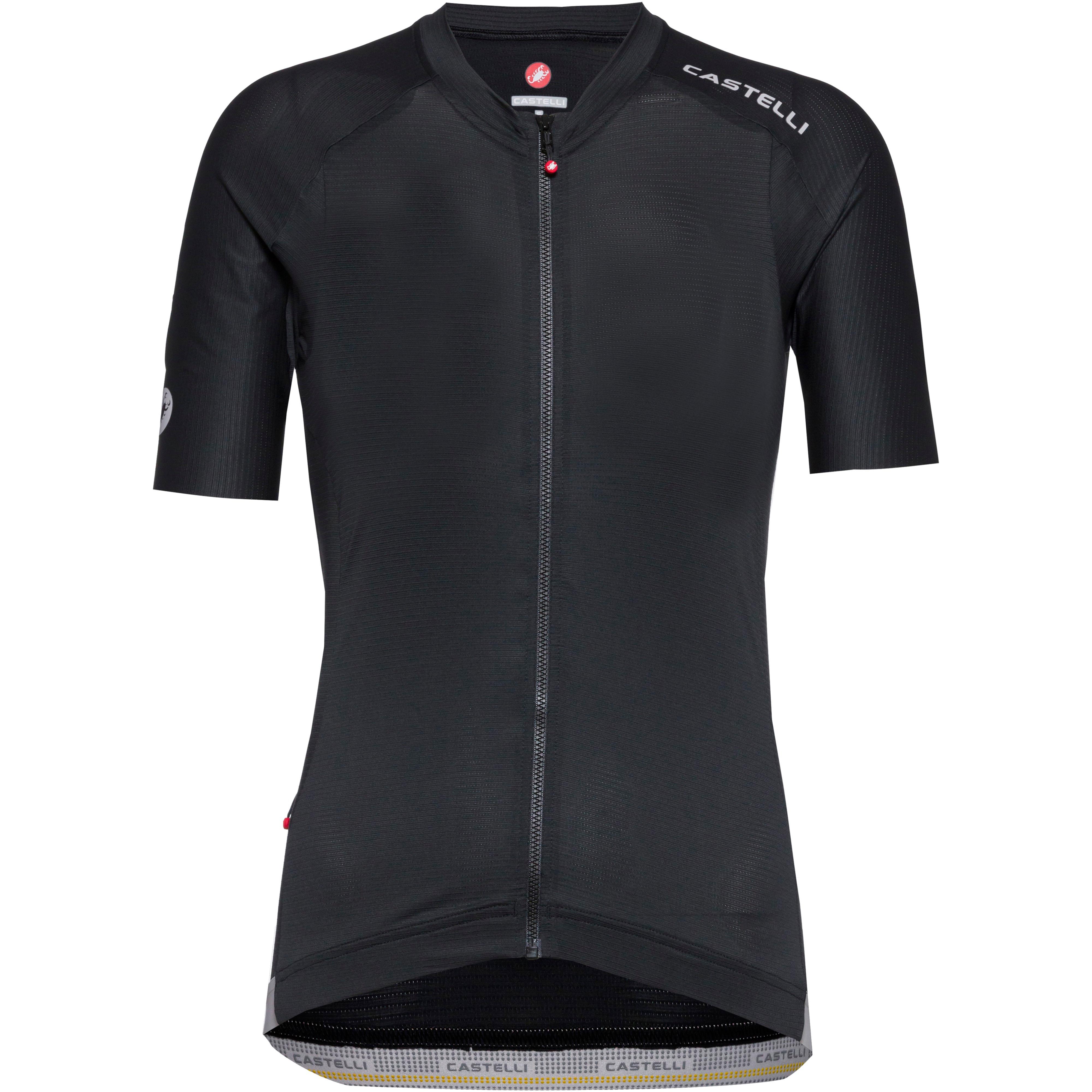 Castelli Fahrradtrikot Halbraglanärmel Stretchgewebe Schwarz