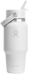 Hydro Flask 24 OZ WIDE FLEX STRAW TRAVEL Isolierflasche - white