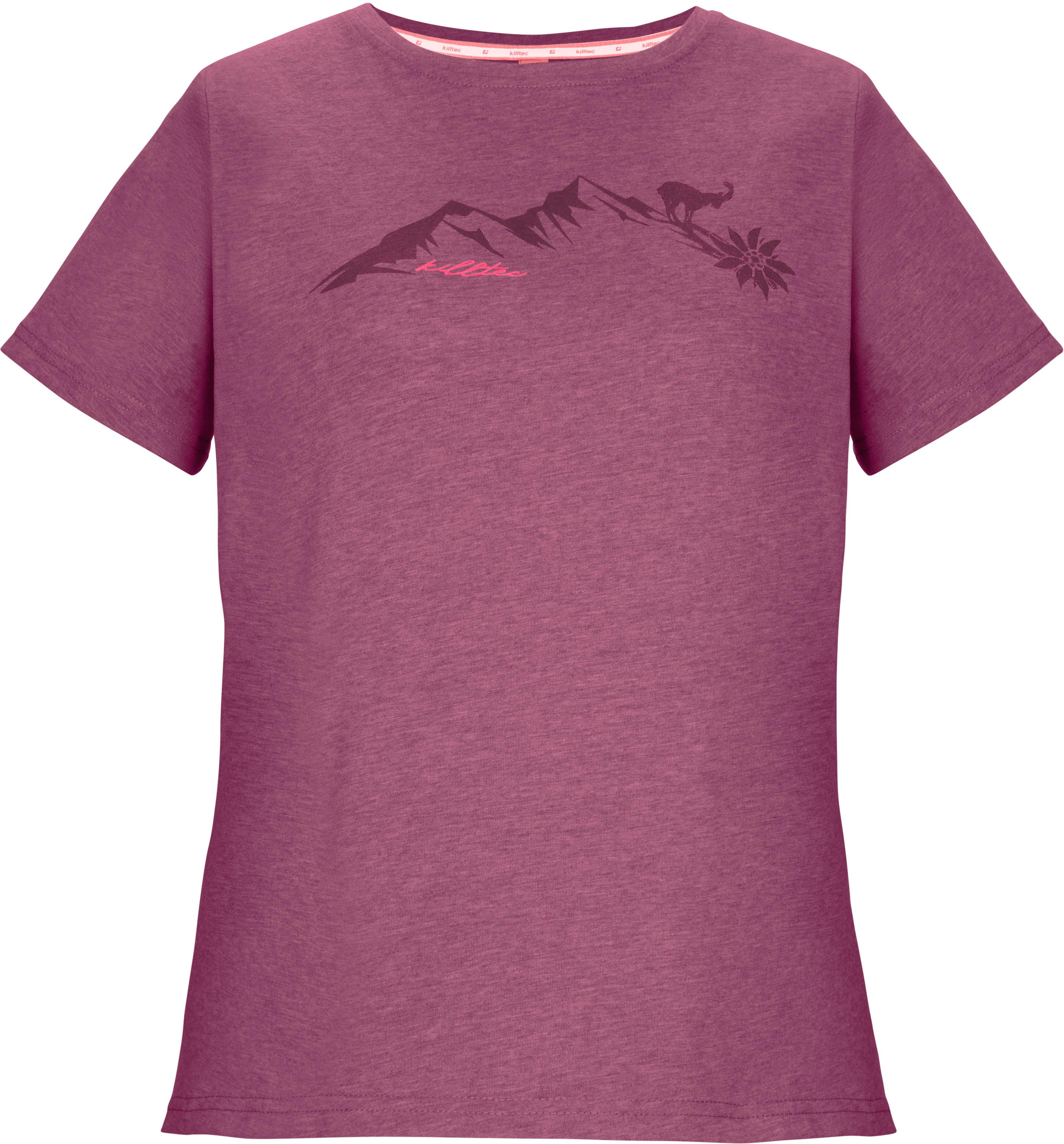 Killtec Funktionsshirt Frontprint Meliert Mischgewebe Lila