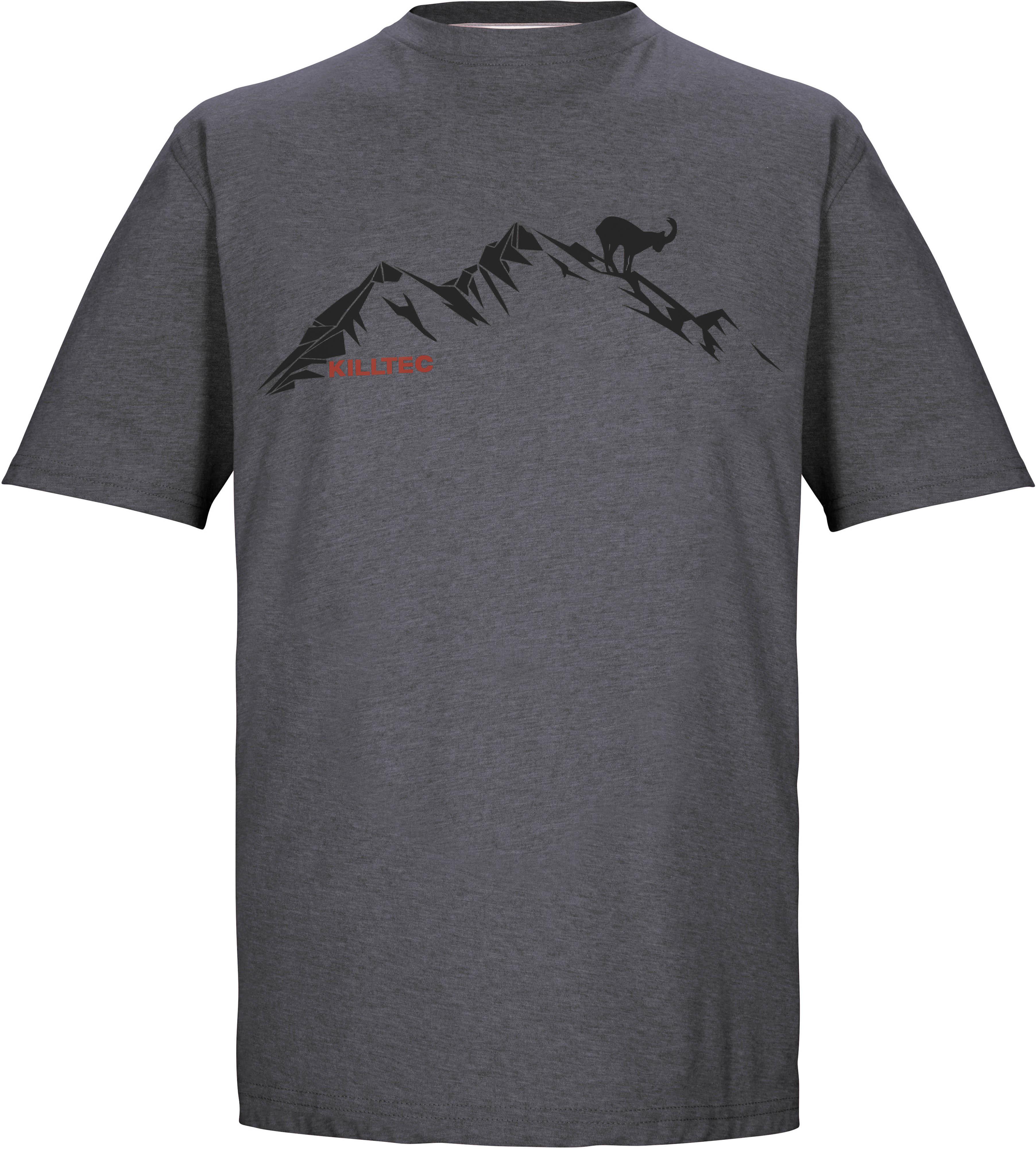 Killtec Funktionsshirt Berg-Print Meliert Mischgewebe Rot