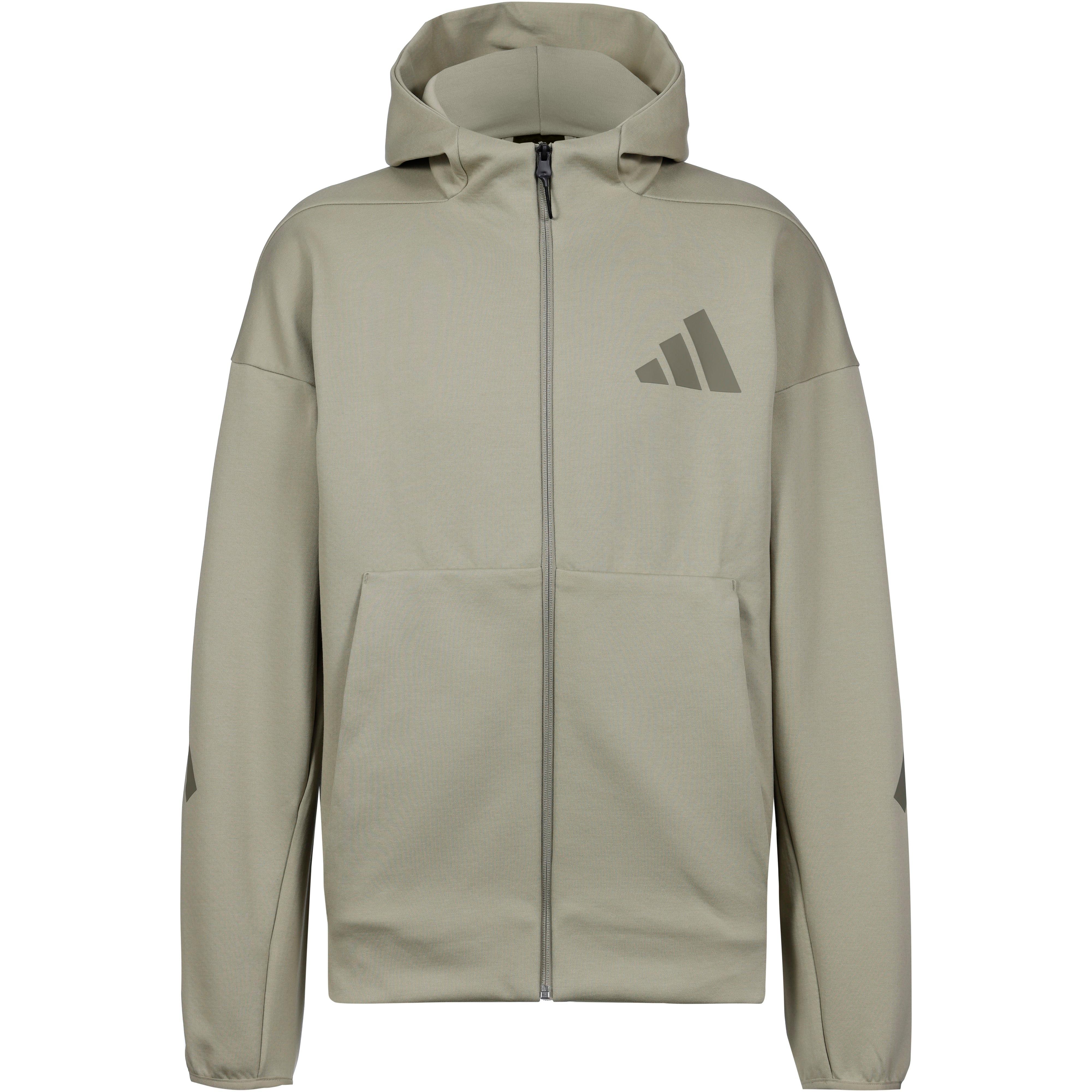 Adidas Trainingsjacke Doppelstrick Polyester-Baumwolle Braun