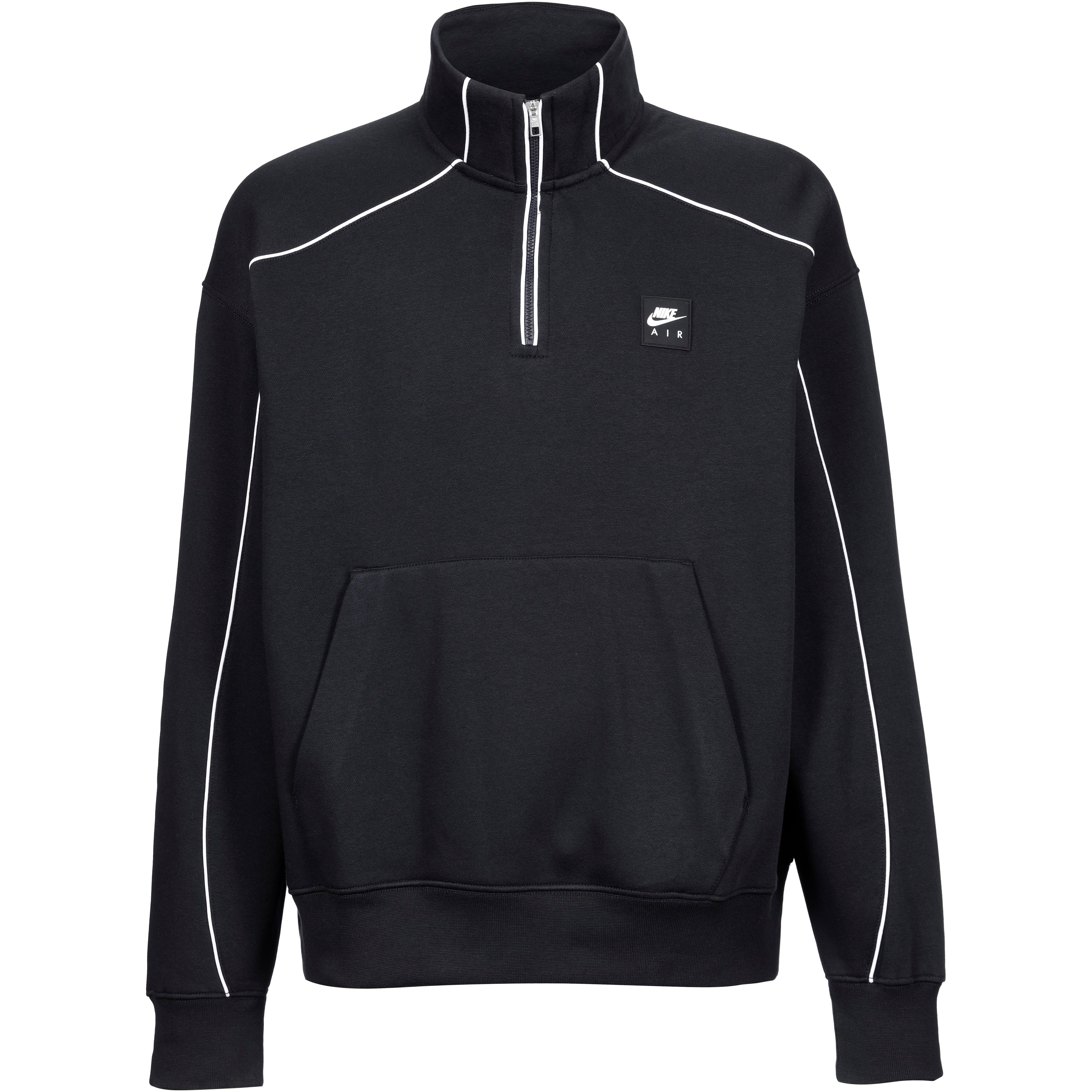 Nike Sweatshirt Fit Stehkragen Kurzreißverschluss Raglan Schwarz