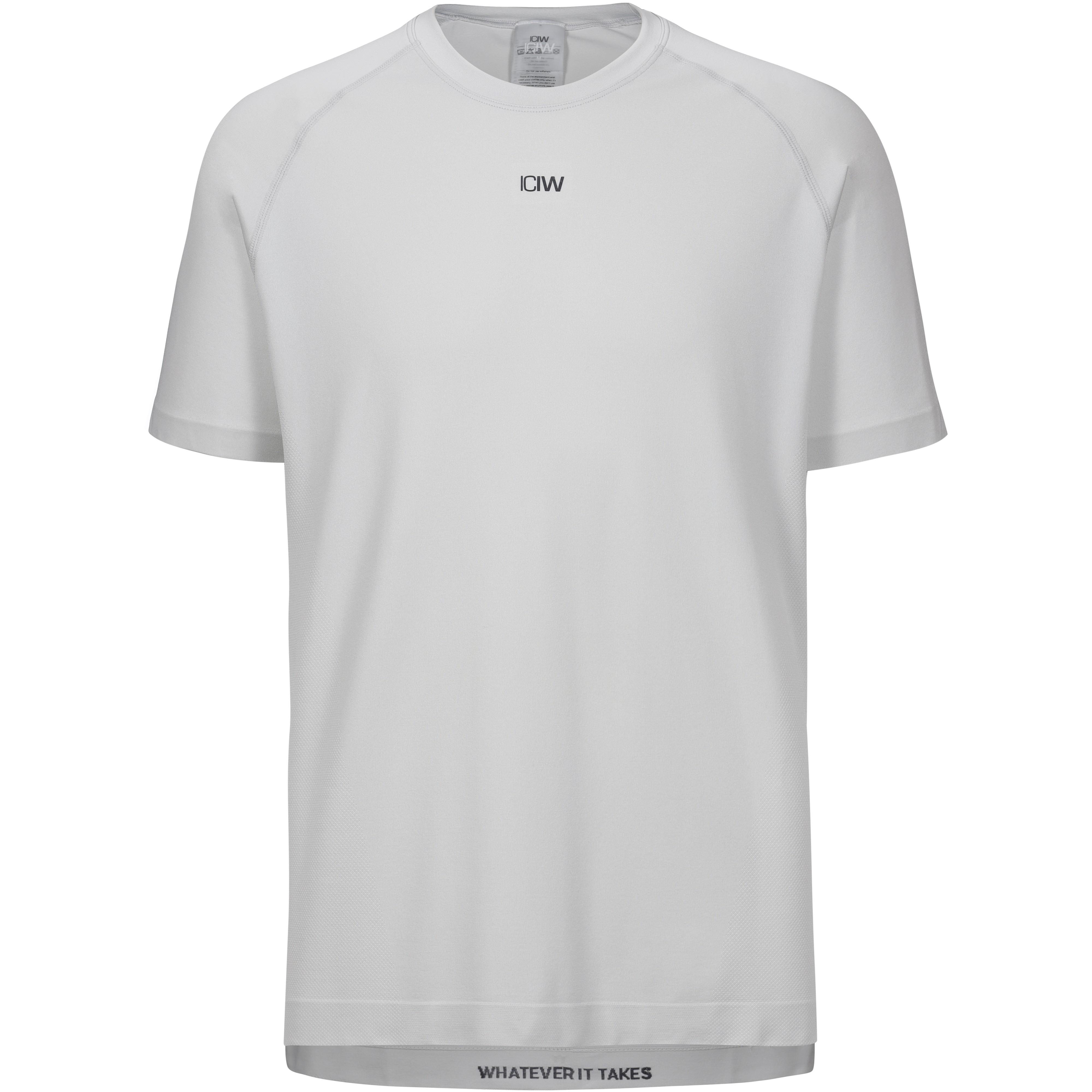 ICANIWILL Funktionsshirt Raglanärmel Rundhalsausschnitt Polyamid-Polyester Grau