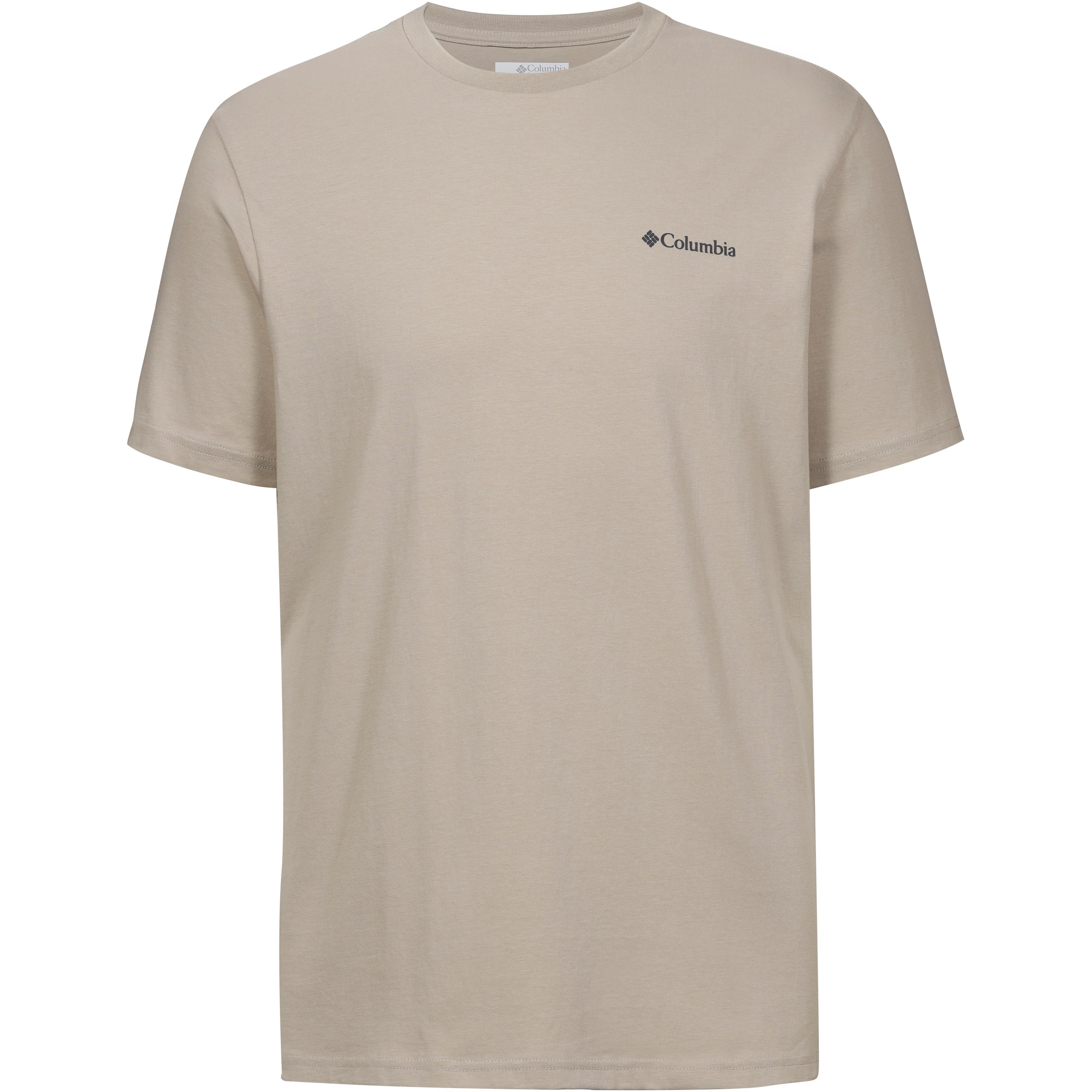 Columbia T-Shirt Rundhalsausschnitt Logo-Brustprint Bio-Baumwolle Beige