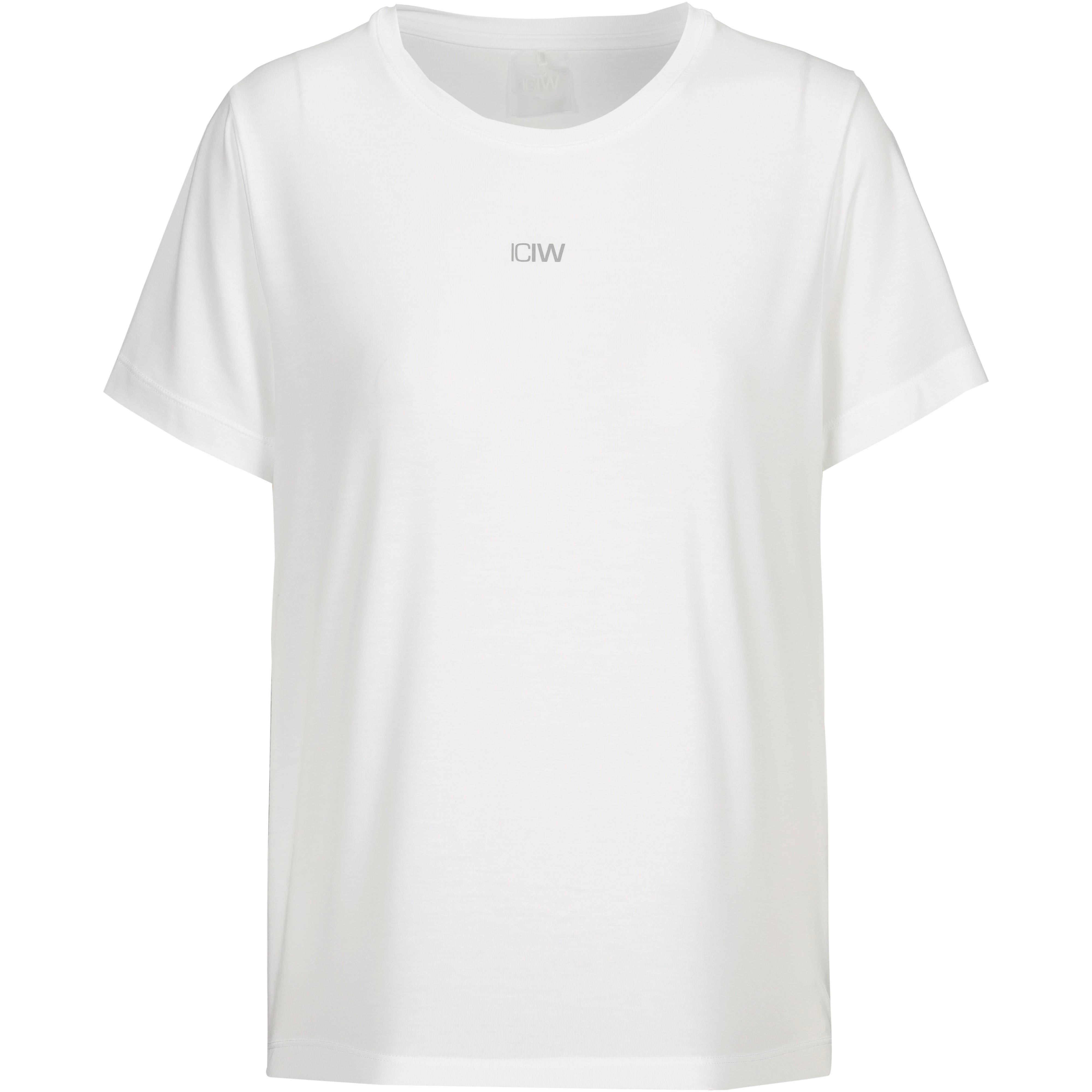 ICANIWILL Funktionsshirt Rundhalsausschnitt Polyester-Lyocell-Elastan Weiß